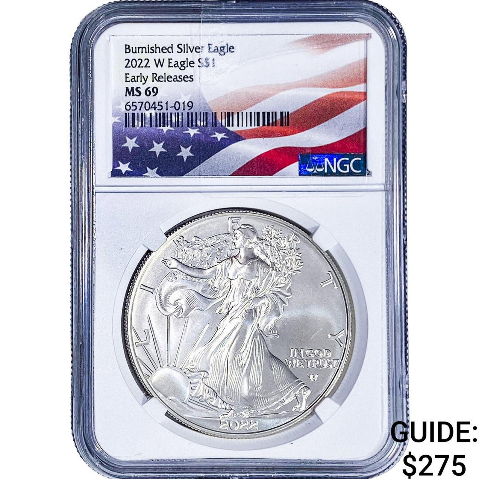 2022-W Silver Eagle NGC MS69 Burnished: 2022-W Silver Eagle NGC MS69 Burnished