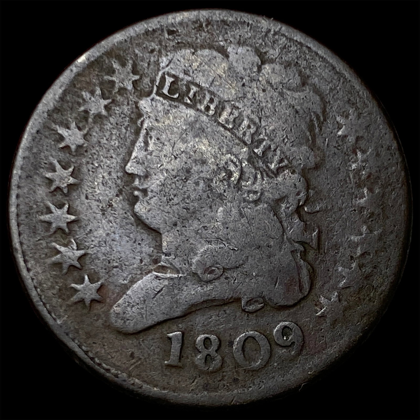 1809 Classic Head Half Cent NICELY CIRCULATED: 1809 Classic Head Half Cent NICELY CIRCULATED