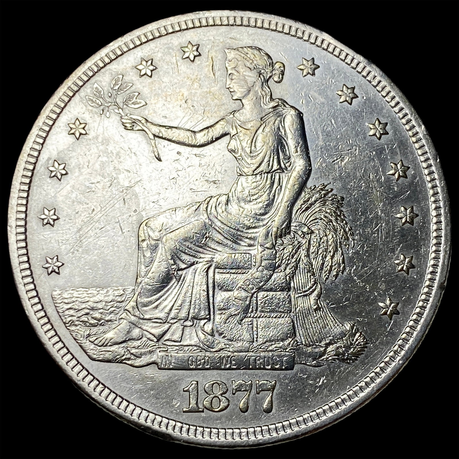 1877-S Silver Trade Dollar CLOSELY UNCIRCULATED: 1877-S Silver Trade Dollar CLOSELY UNCIRCULATED