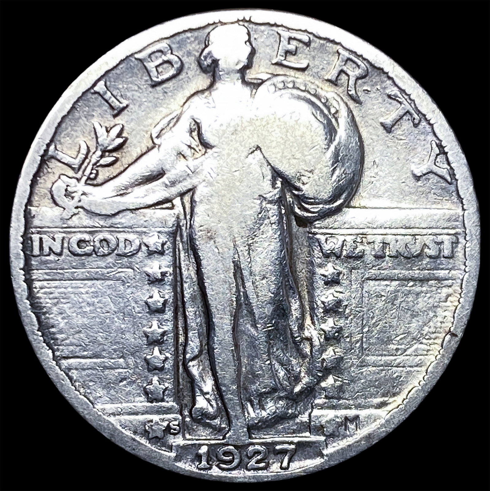 1927-S Standing Liberty Silver Quarter LIGHTLY CIRCULATED: 1927-S Standing Liberty Silver Quarter LIGHTLY CIRCULATED