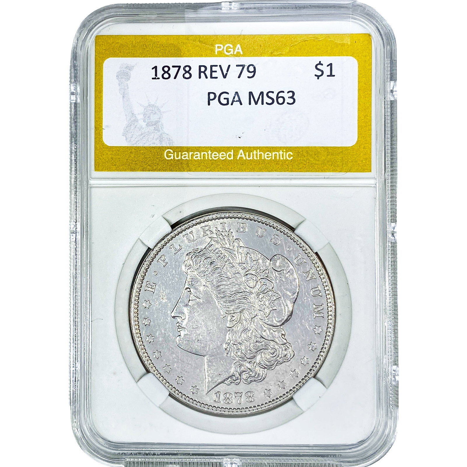 1878 Rev 79 Morgan Silver Dollar PGA MS63: 1878 Rev 79 Morgan Silver Dollar PGA MS63