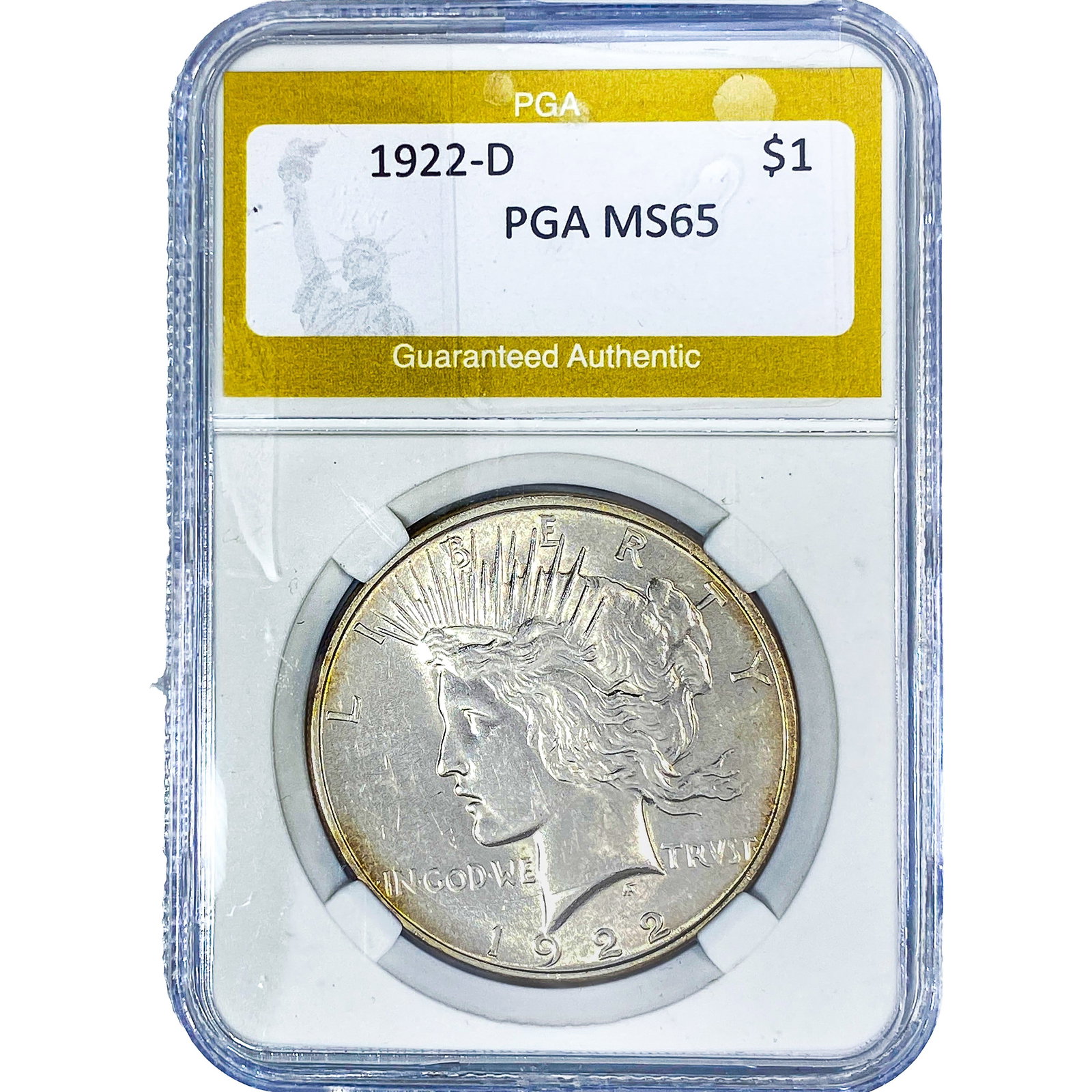 1922-D Morgan Silver Dollar PGA MS65: 1922-D Morgan Silver Dollar PGA MS65