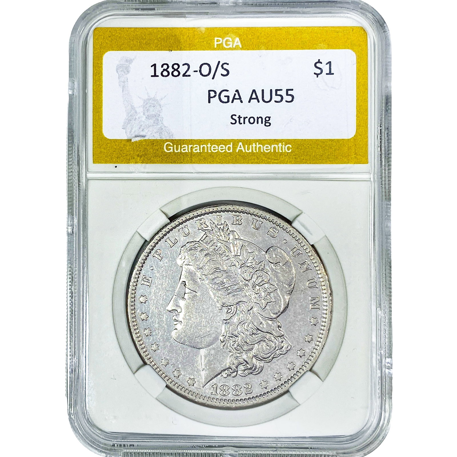 1882-O/S Morgan Silver Dollar PGA AU55 Strong: 1882-O/S Morgan Silver Dollar PGA AU55 Strong