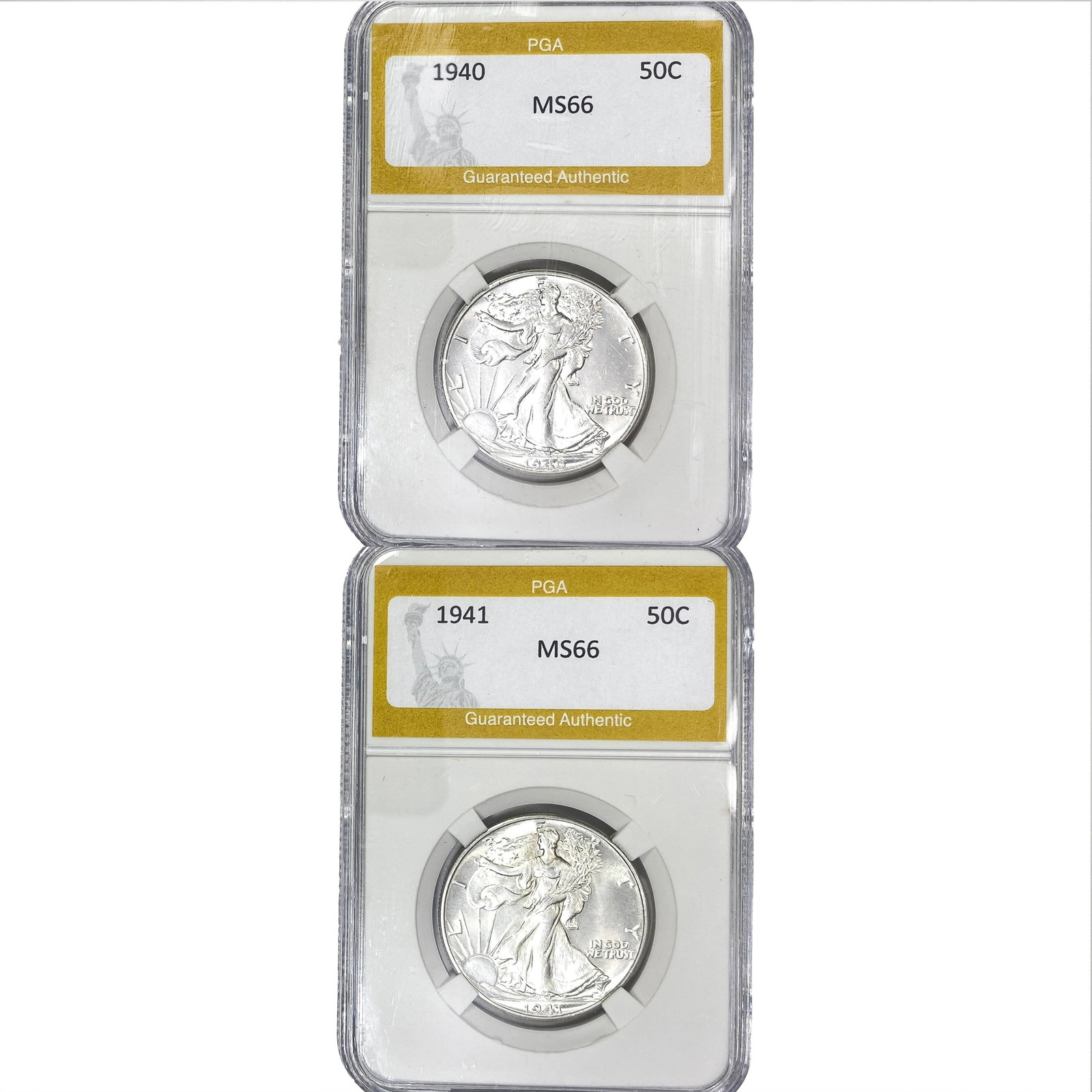 [2 Coins] 1940-1941 Walking Liberty Half Dollar (1 of 2)