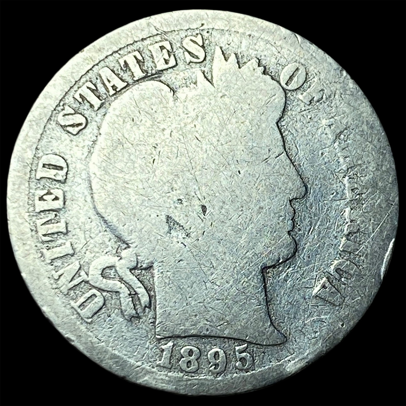 1895 Silver Barber Dime NICELY CIRCULATED: 1895 Silver Barber Dime NICELY CIRCULATED