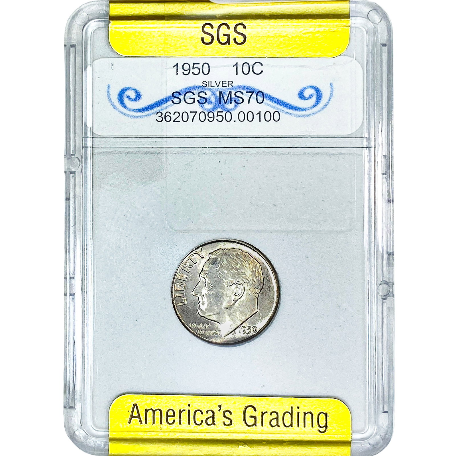1950 Roosevelt Dime SGS MS70 (1 of 2)