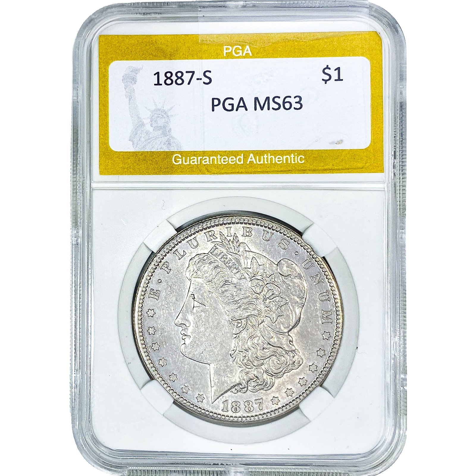 1887-S Morgan Silver Dollar PGA MS63: 1887-S Morgan Silver Dollar PGA MS63