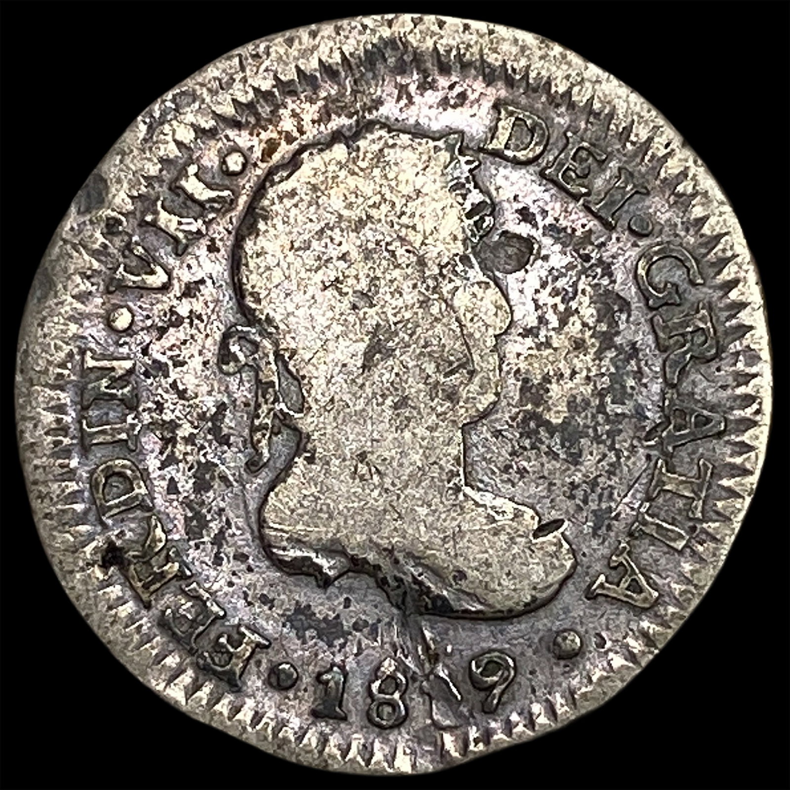 1809 Mexico Spanish Colony Silver 1/2 Real: 1809 Mexico Spanish Colony Silver 1/2 Real