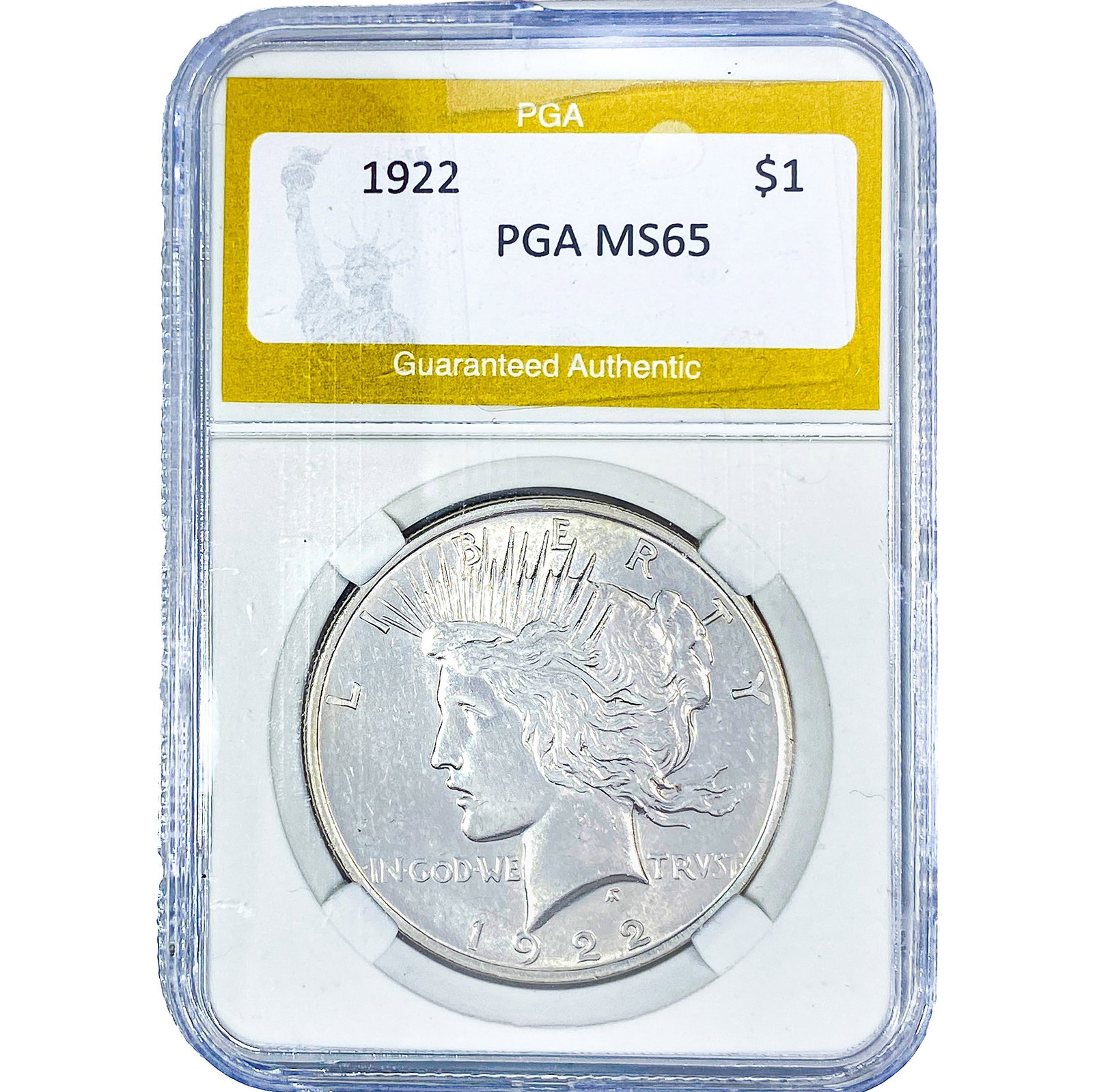 1922 Silver Peace Dollar PGA MS65: 1922 Silver Peace Dollar PGA MS65