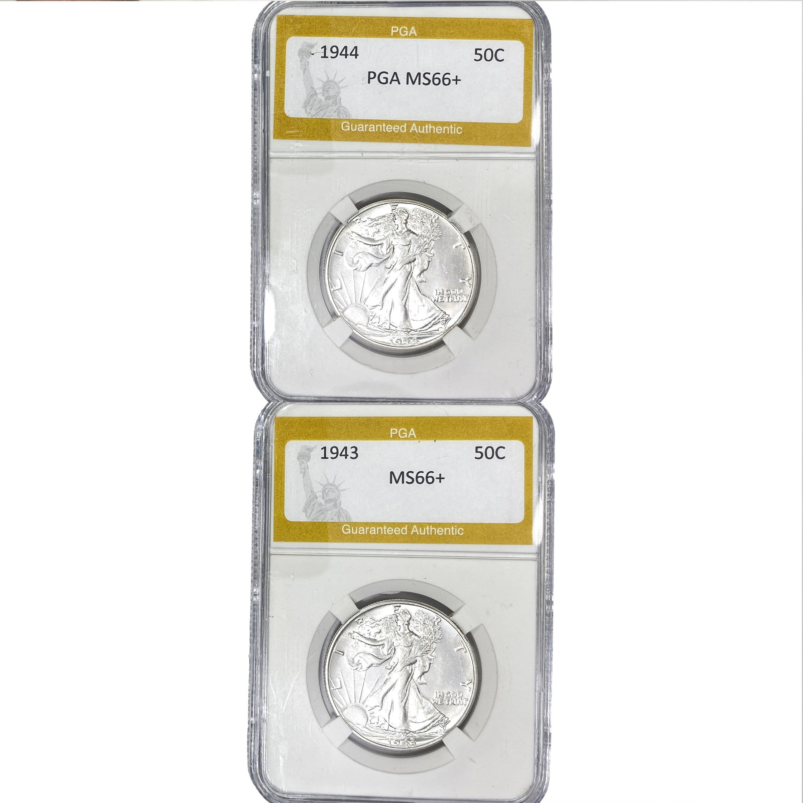 [2 Coins] 1943-1944 Walking Liberty Half Dollar: [2 Coins] 1943-1944 Walking Liberty Half Dollar