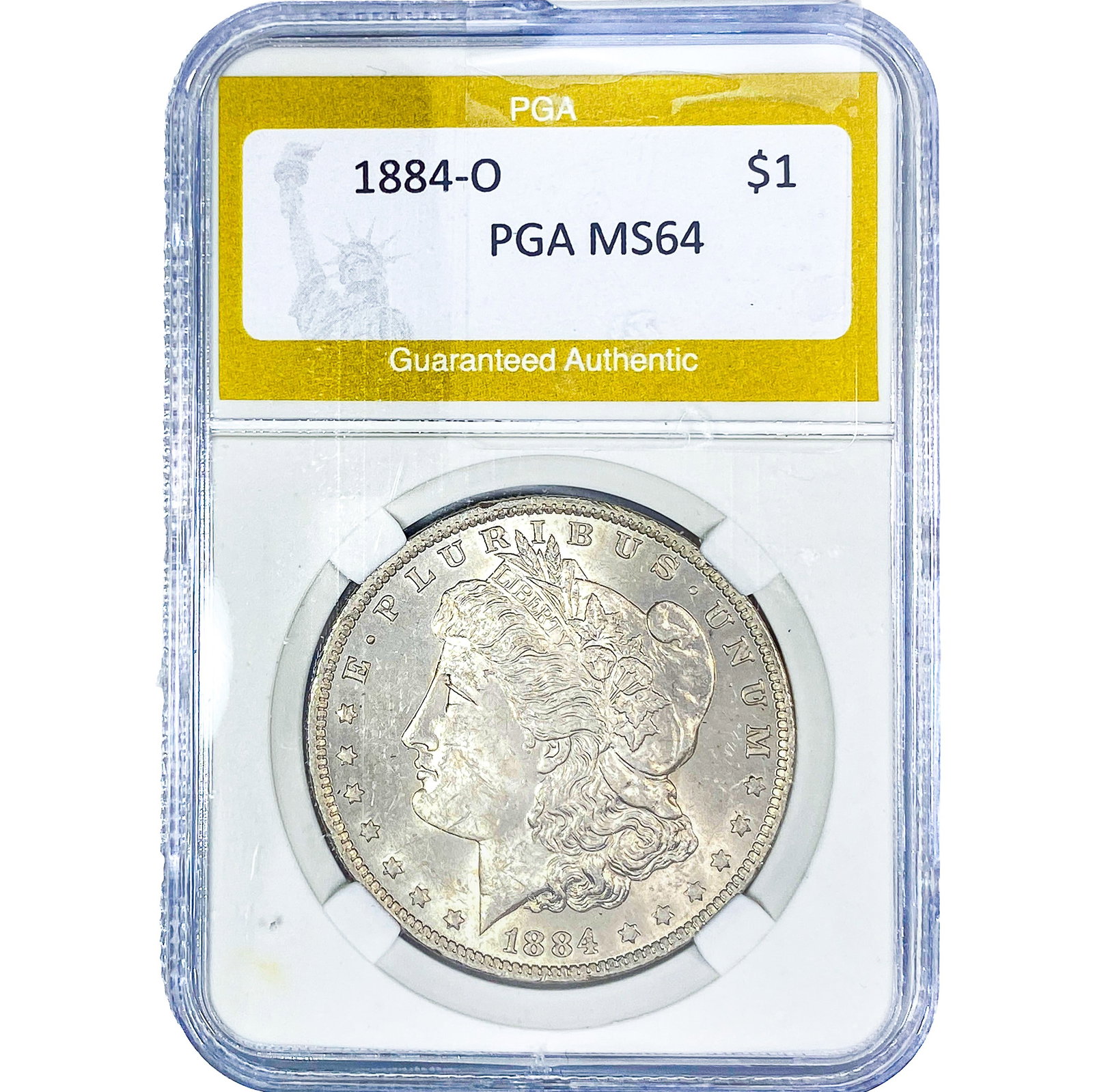 1884-O Morgan Silver Dollar PGA MS64: 1884-O Morgan Silver Dollar PGA MS64