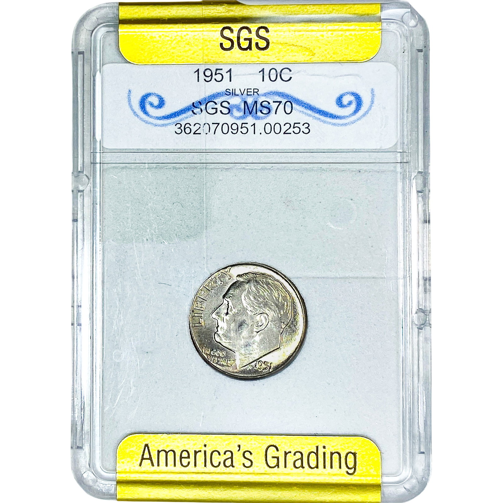1951 Roosevelt Dime SGS MS70 (1 of 2)