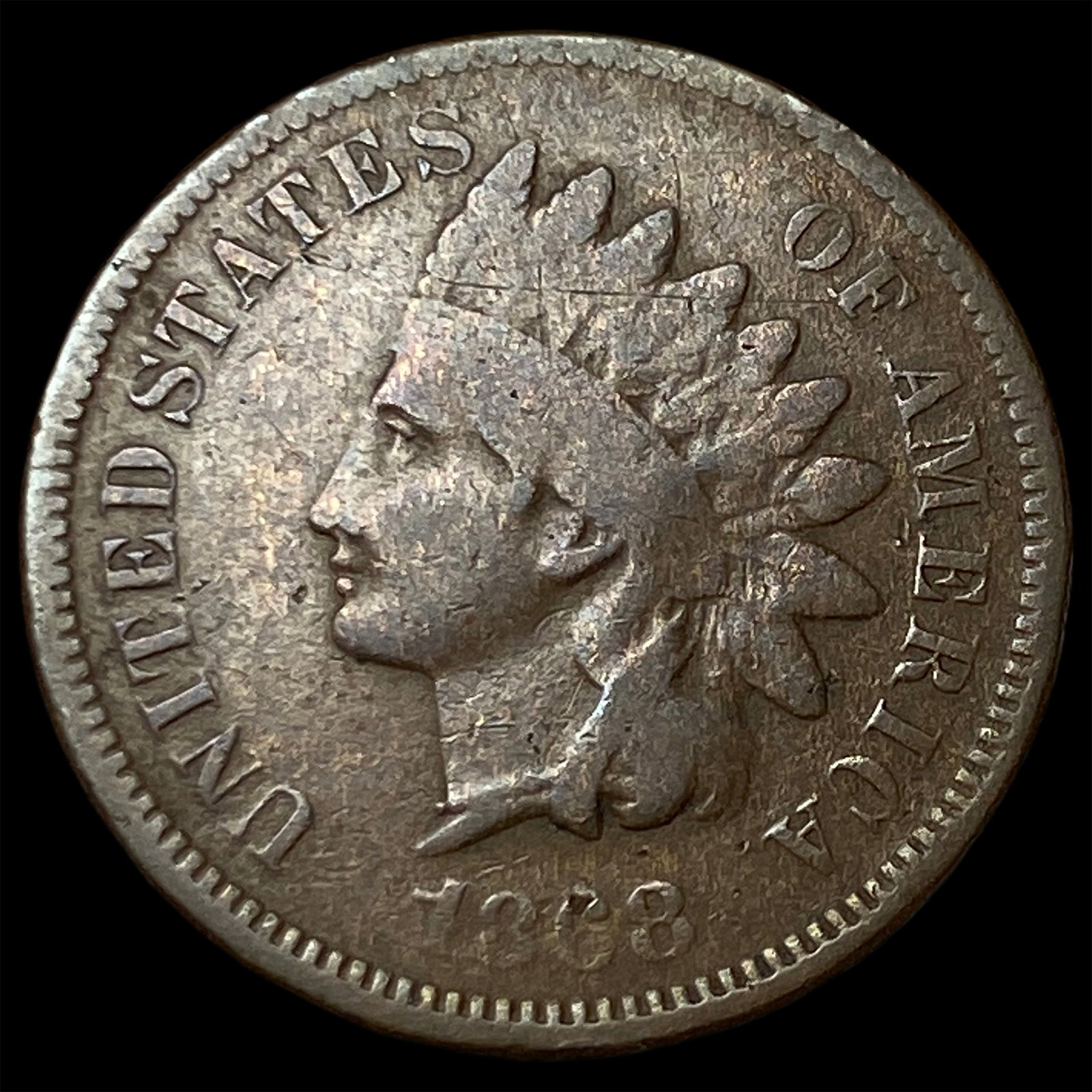 1868 Indian Head Cent NICELY CIRCULATED: 1868 Indian Head Cent NICELY CIRCULATED