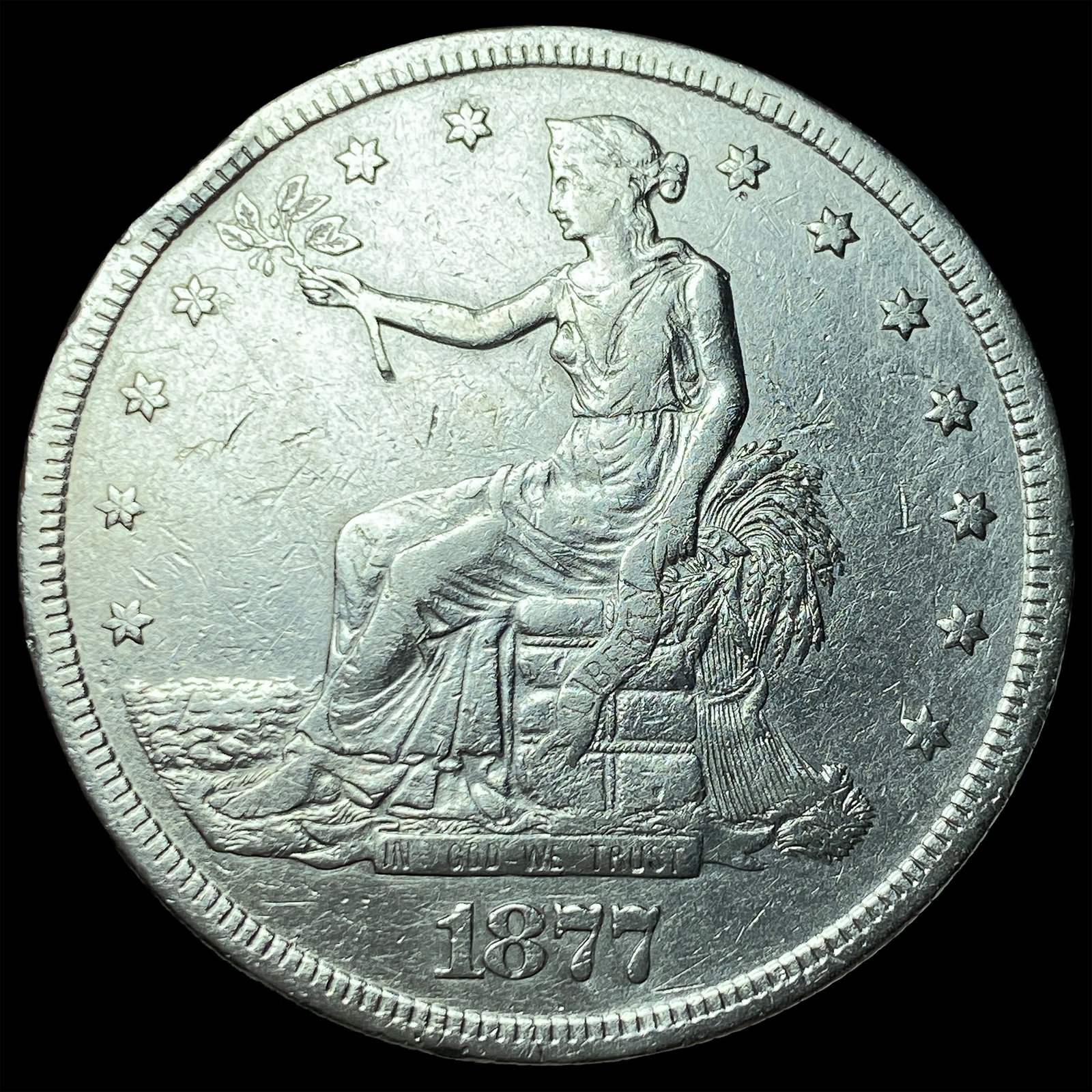 1877-S Silver Trade Dollar NEARLY UNCIRCULATED: 1877-S Silver Trade Dollar NEARLY UNCIRCULATED