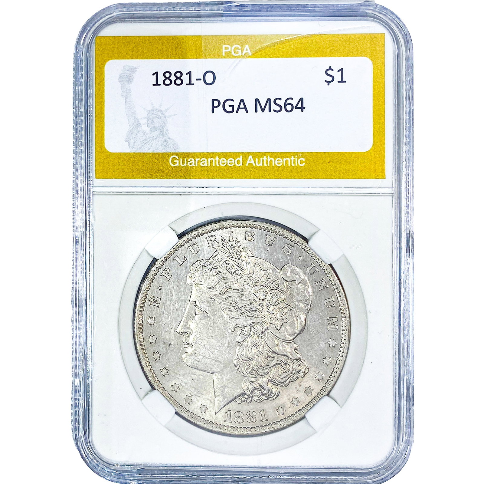 1881-O Morgan Silver Dollar PGA MS64: 1881-O Morgan Silver Dollar PGA MS64