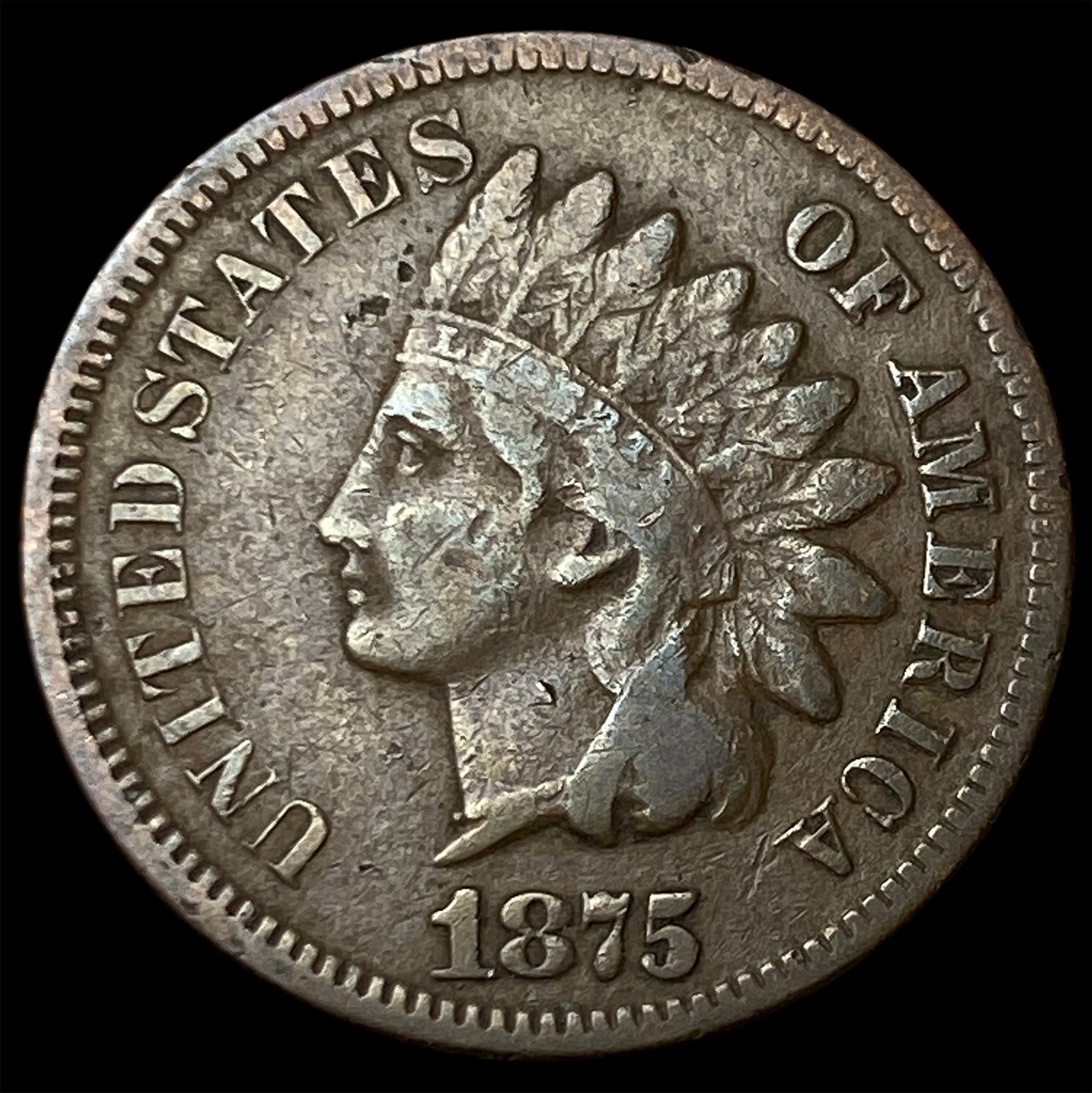 1875 Indian Head Cent LIGHTLY CIRCULATED: 1875 Indian Head Cent LIGHTLY CIRCULATED