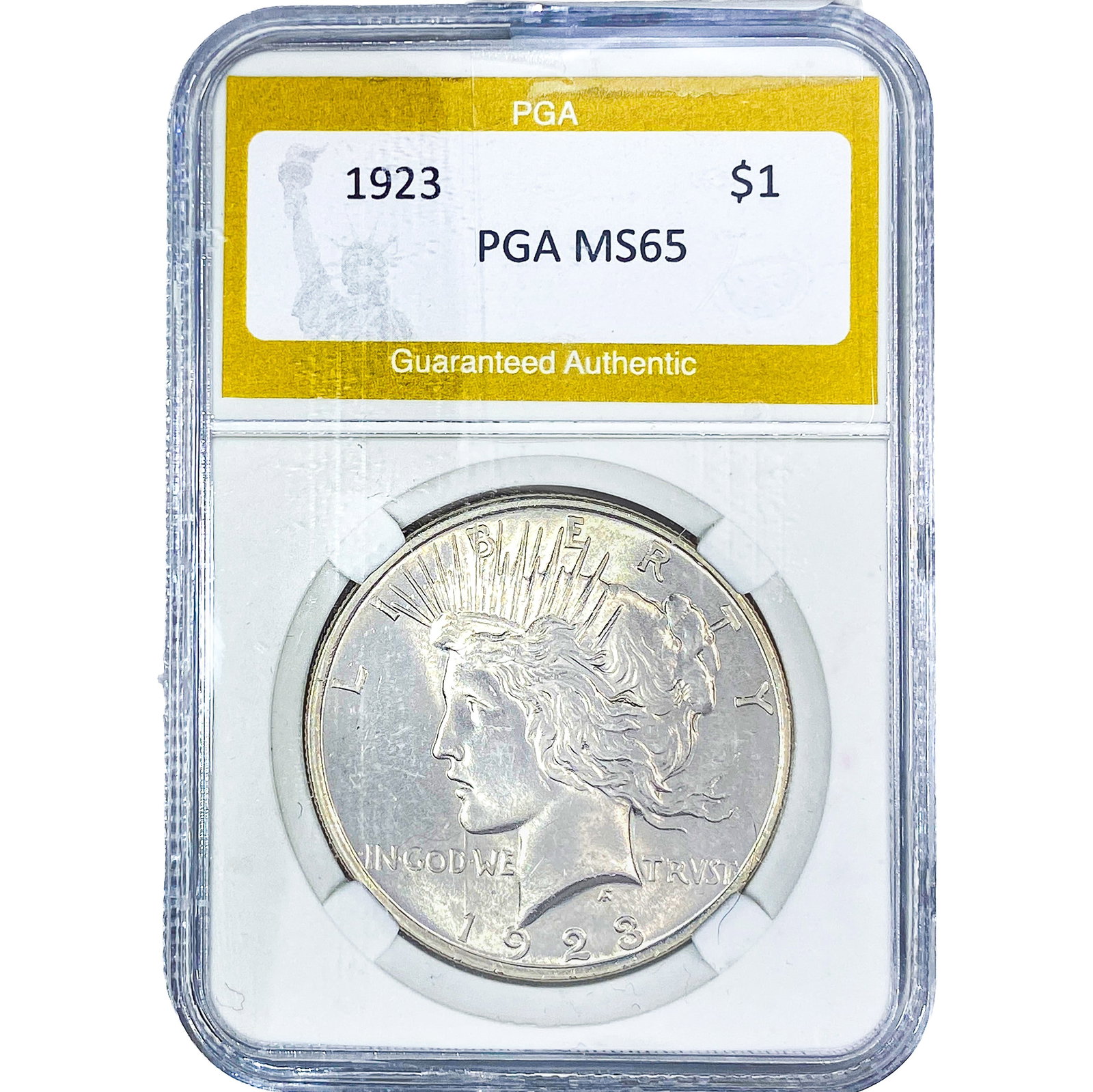 1923 Silver Peace Dollar PGA MS65: 1923 Silver Peace Dollar PGA MS65