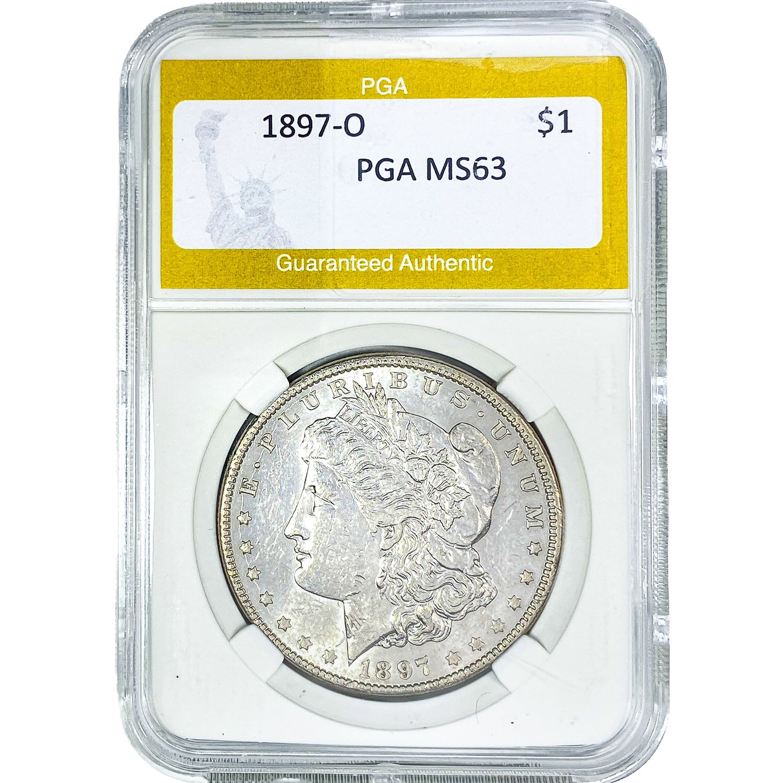 1897-O Morgan Silver Dollar PGA MS63: 1897-O Morgan Silver Dollar PGA MS63