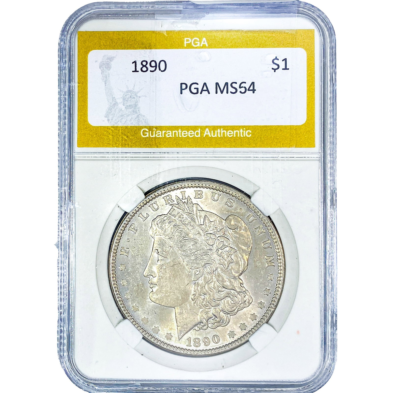 1890 Morgan Silver Dollar PGA MS64: 1890 Morgan Silver Dollar PGA MS64