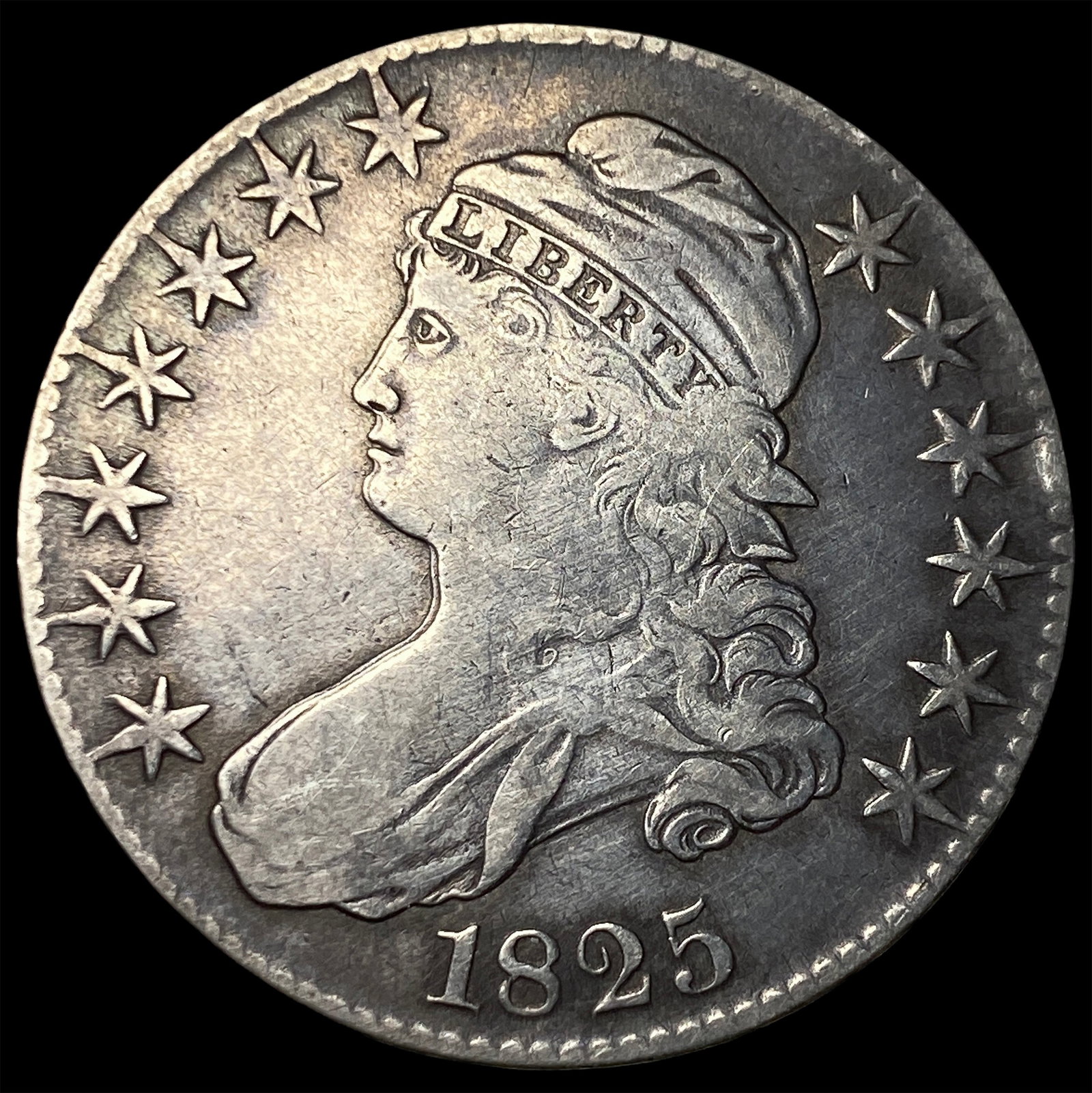 1825 Capped Bust Half Dollar LIGHTLY CIRCULATED: 1825 Capped Bust Half Dollar LIGHTLY CIRCULATED