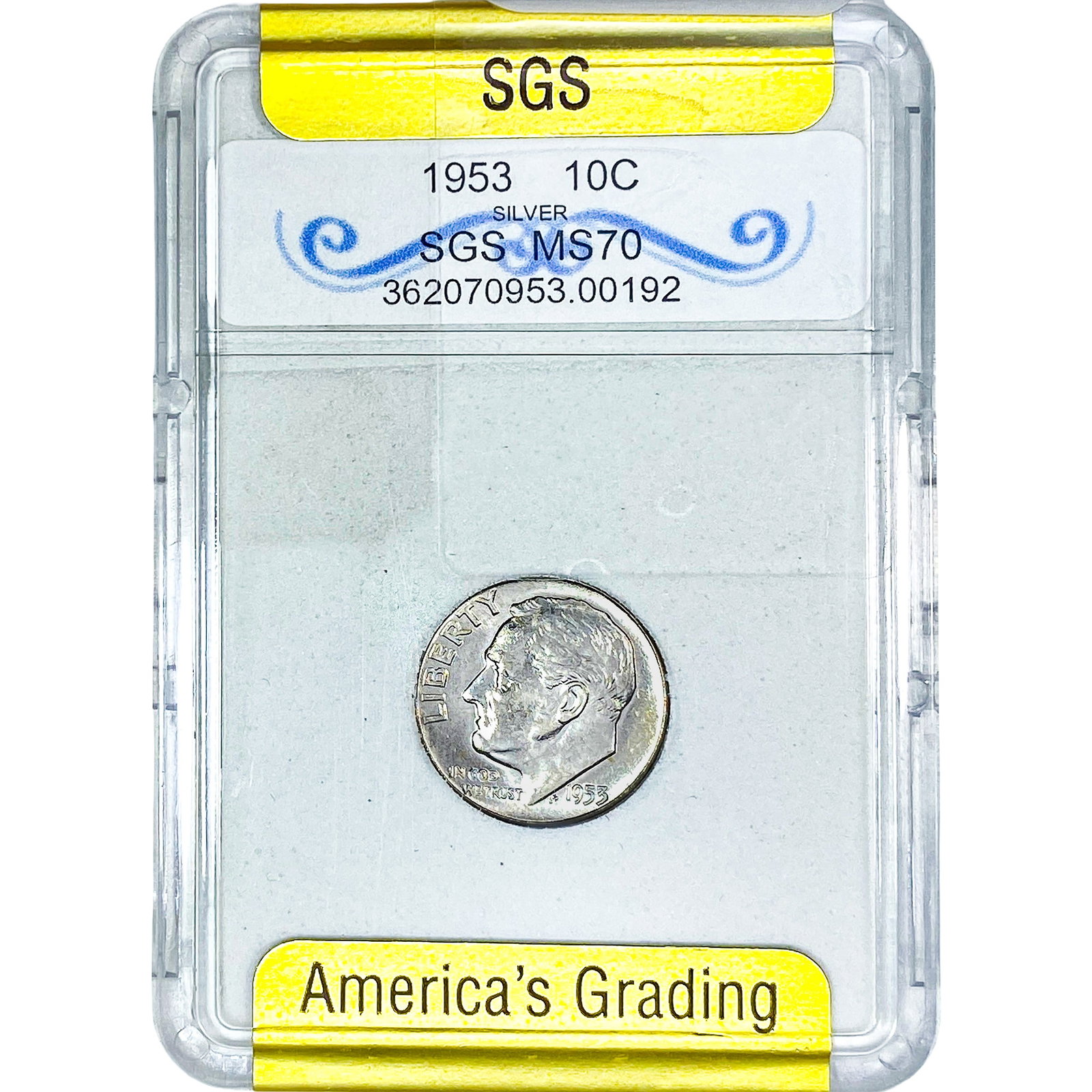 1953 Roosevelt Dime SGS MS70 (1 of 2)