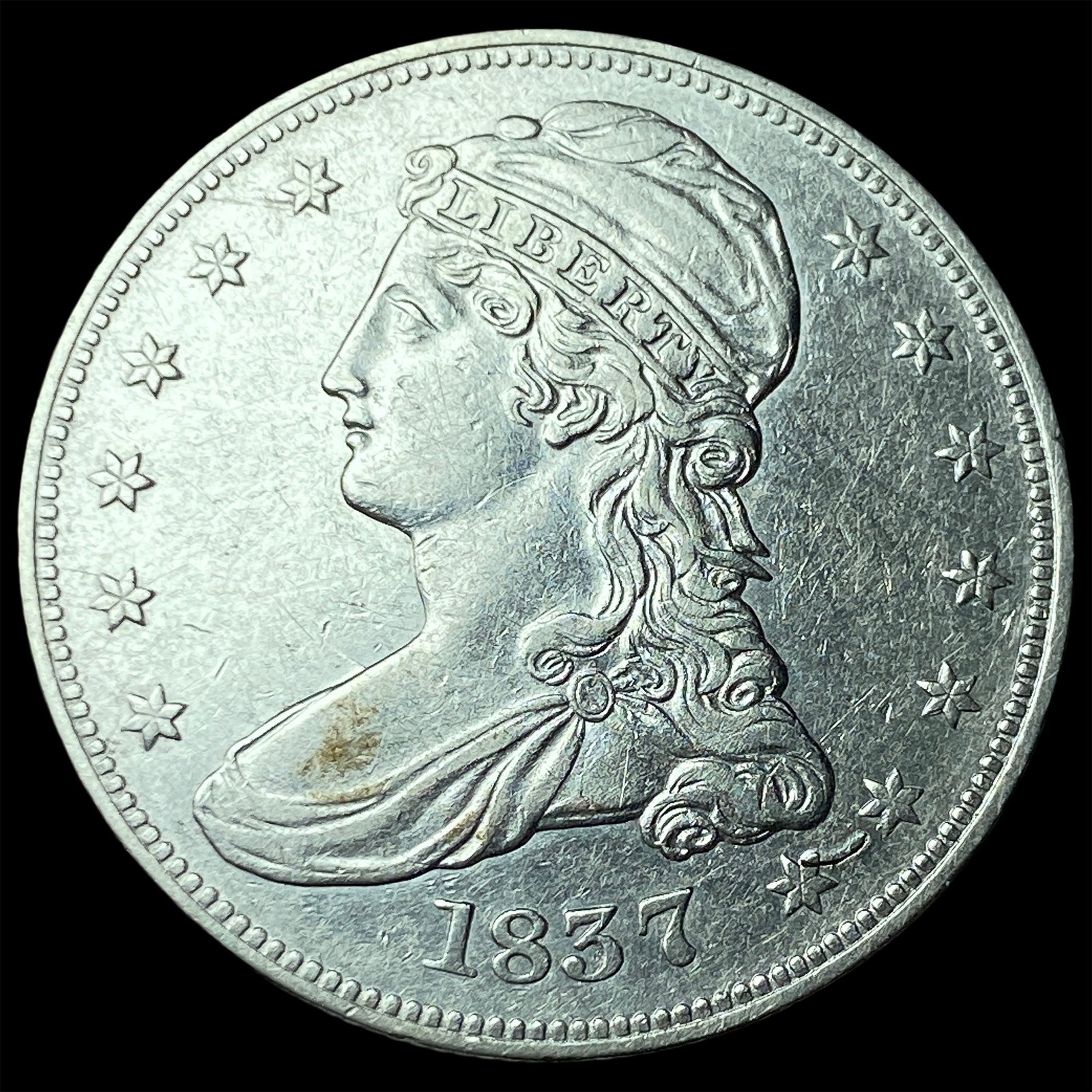 1837 Silver Capped Bust Half Dollar HIGH GRADE: 1837 Silver Capped Bust Half Dollar HIGH GRADE