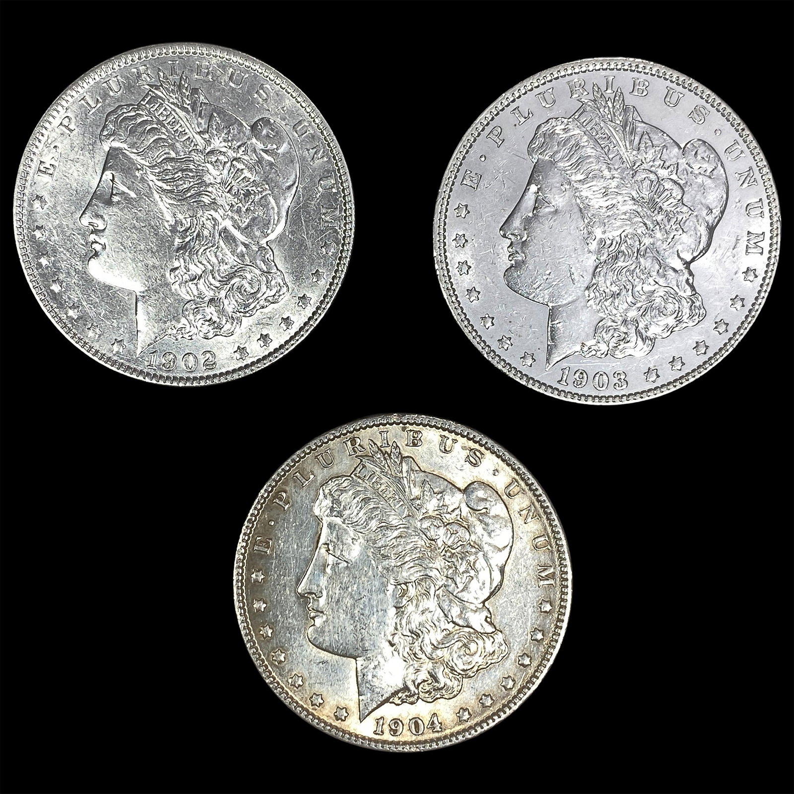 [3 Coins] 1902-1904 Morgan Silver Dollar (1 of 2)