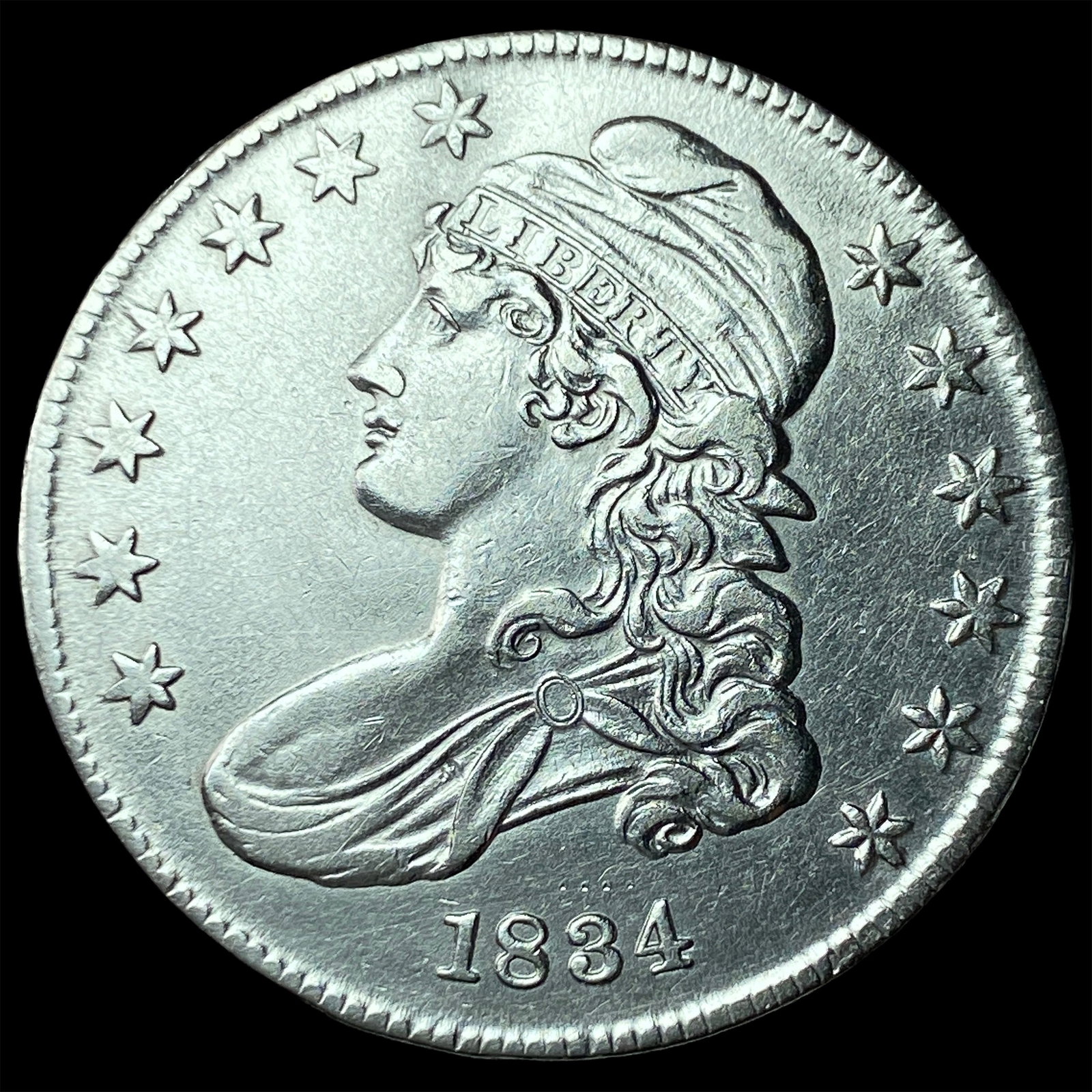 1834 Capped Bust Half Dollar CLOSELY UNCIRCULATED (1 of 2)