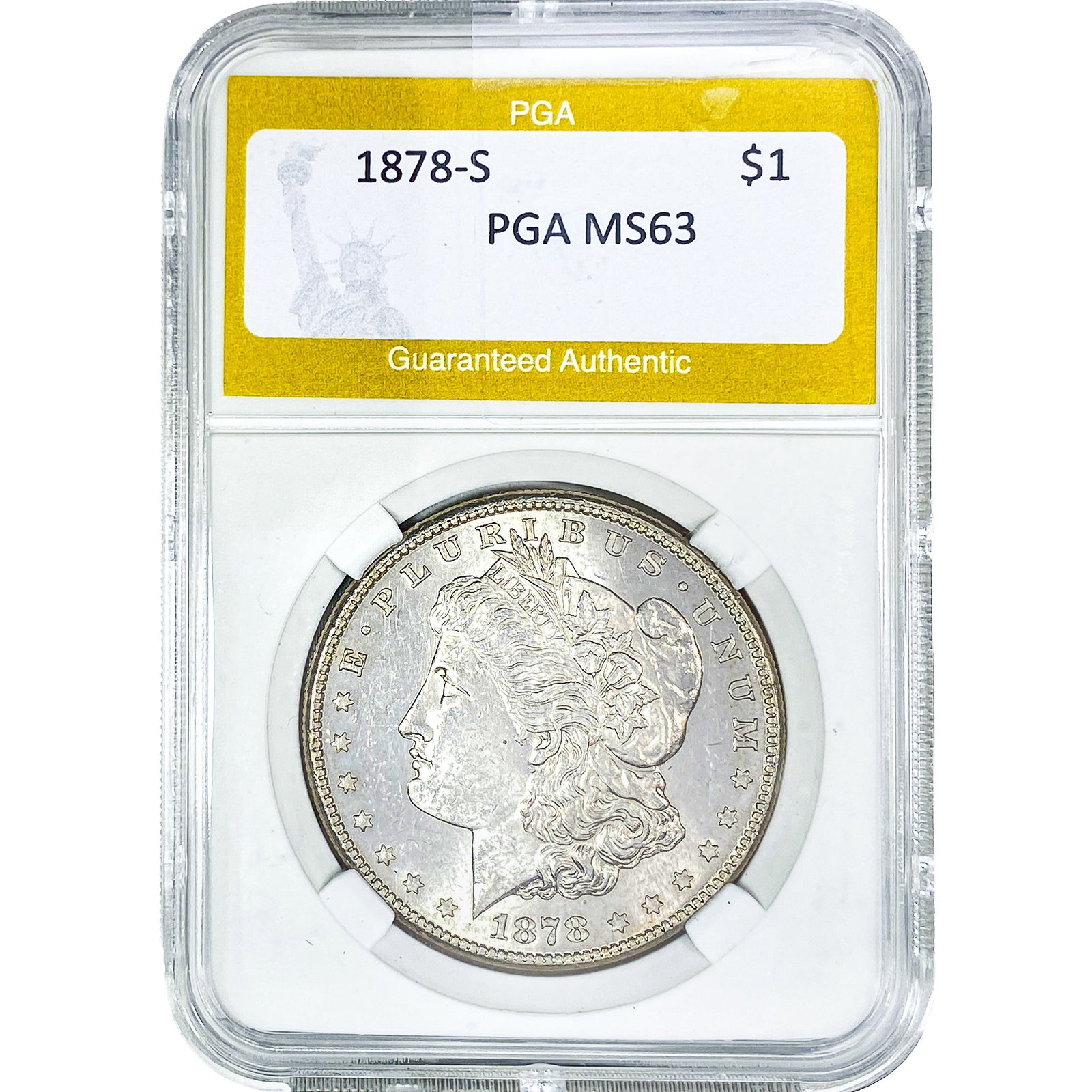 1878-S Morgan Silver Dollar PGA MS63: 1878-S Morgan Silver Dollar PGA MS63