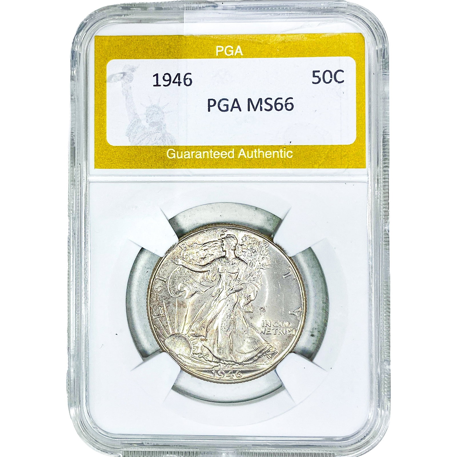 1946 Walking Liberty Half Dollar PGA MS66: 1946 Walking Liberty Half Dollar PGA MS66
