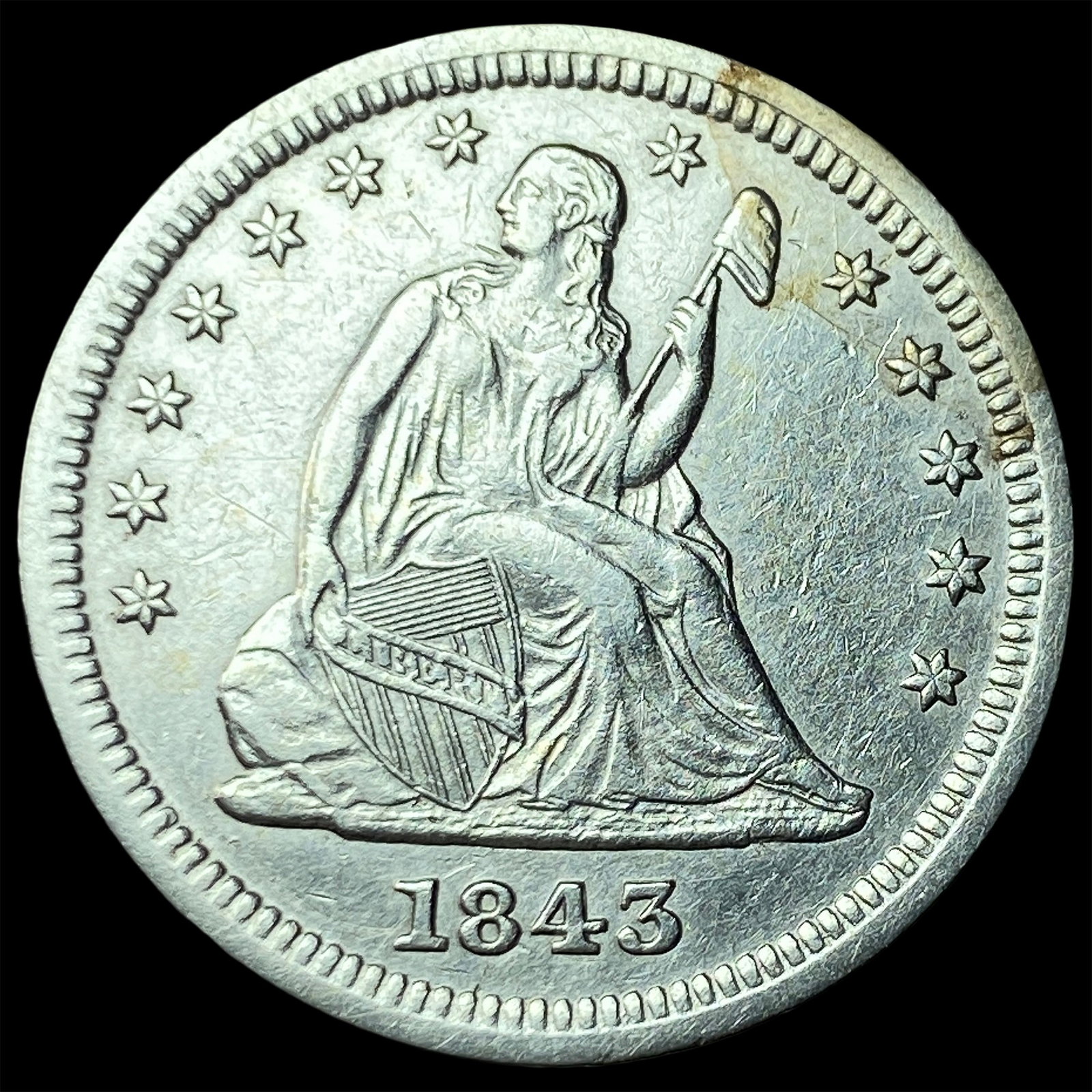 1843 Seated Liberty Quarter UNCIRCULATED: 1843 Seated Liberty Quarter UNCIRCULATED