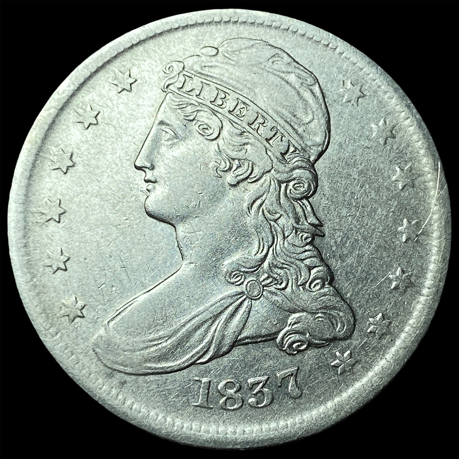 1837 Capped Bust Half Dollar CLOSELY UNCIRCULATED: 1837 Capped Bust Half Dollar CLOSELY UNCIRCULATED