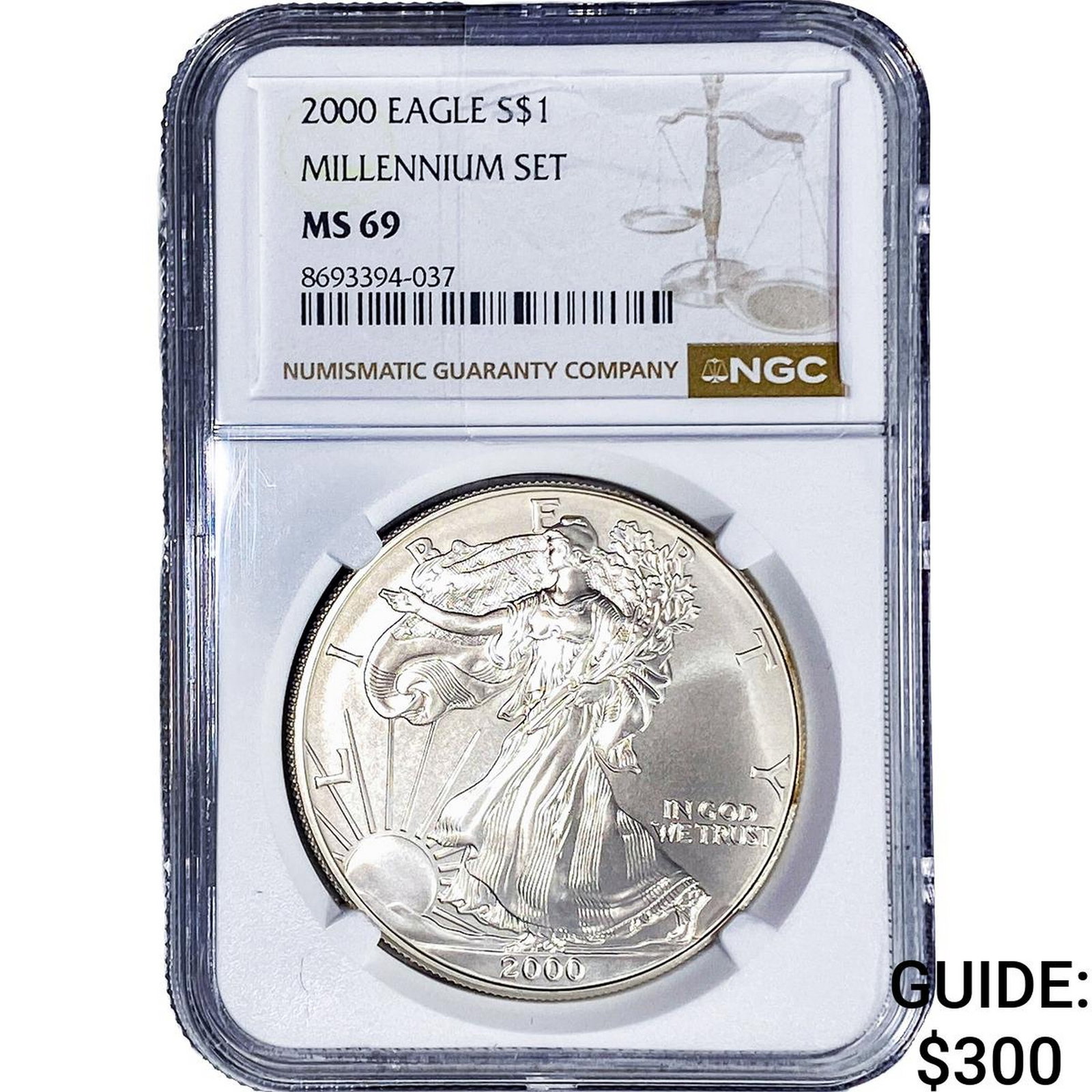2000 Silver Eagle NGC MS69 Millennium Set: 2000 Silver Eagle NGC MS69 Millennium Set