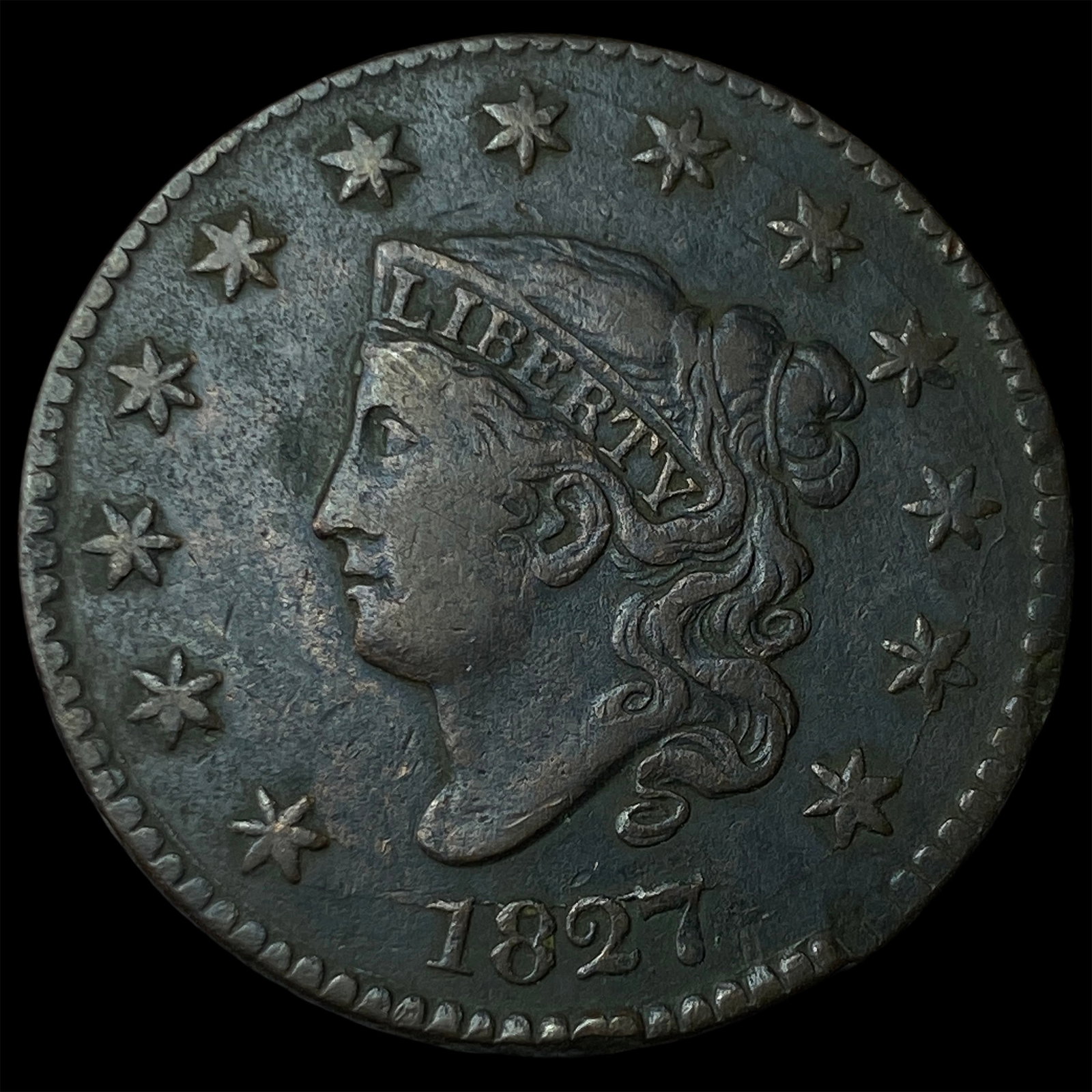 1827 Large Cent LIGHTLY CIRCULATED (1 of 2)