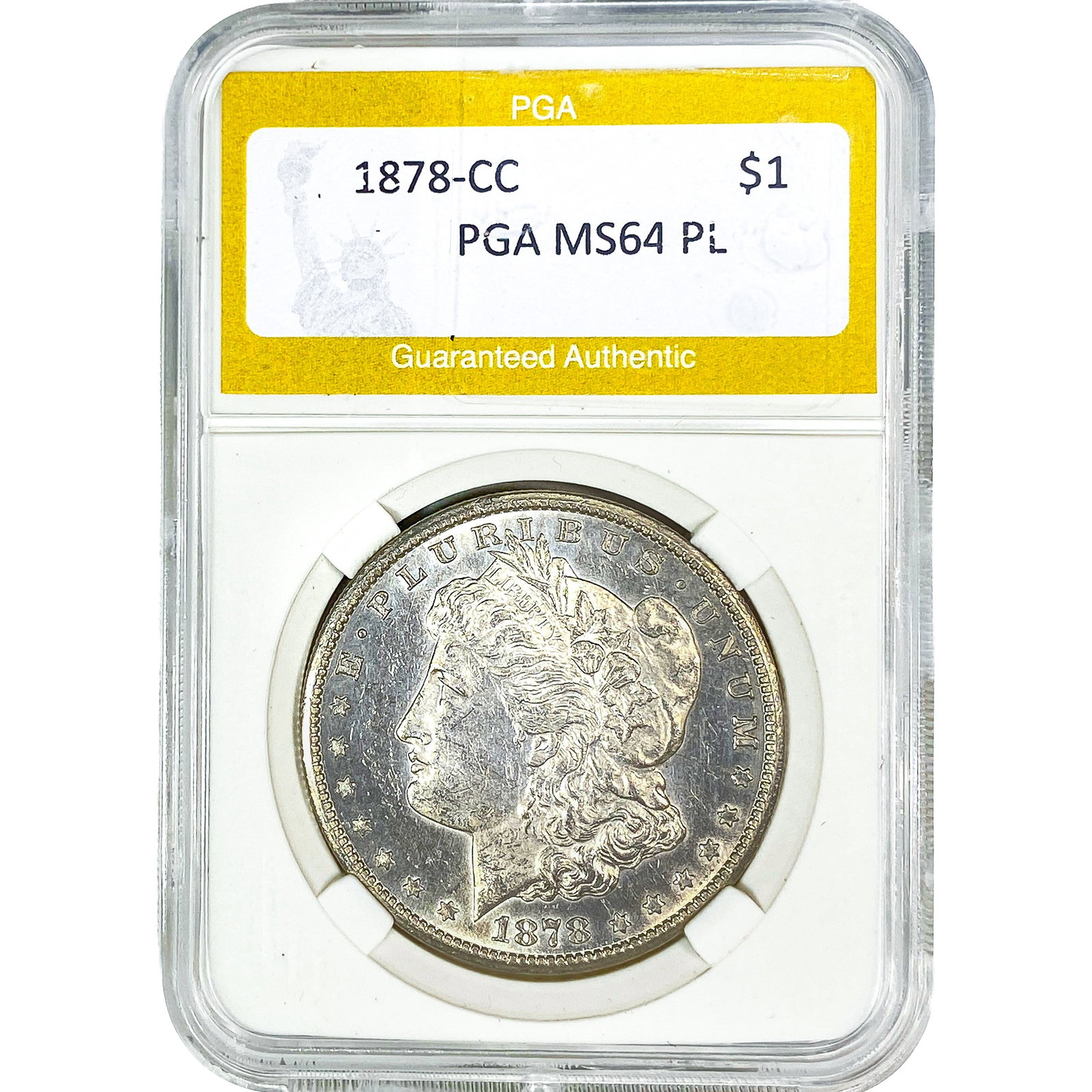 1878-CC Morgan Silver Dollar PGA MS64 PL: 1878-CC Morgan Silver Dollar PGA MS64 PL