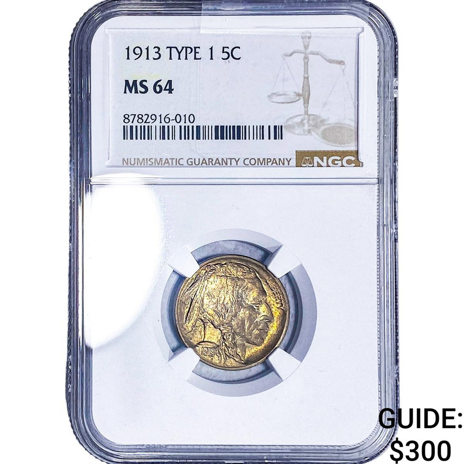 1913 Buffalo Nickel NGC MS64 Type 1: 1913 Buffalo Nickel NGC MS64 Type 1