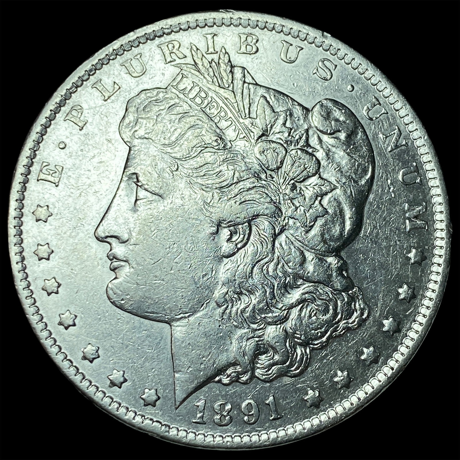 1891-CC Silver Morgan Dollar CLOSELY UNCIRCULATED: 1891-CC Silver Morgan Dollar CLOSELY UNCIRCULATED