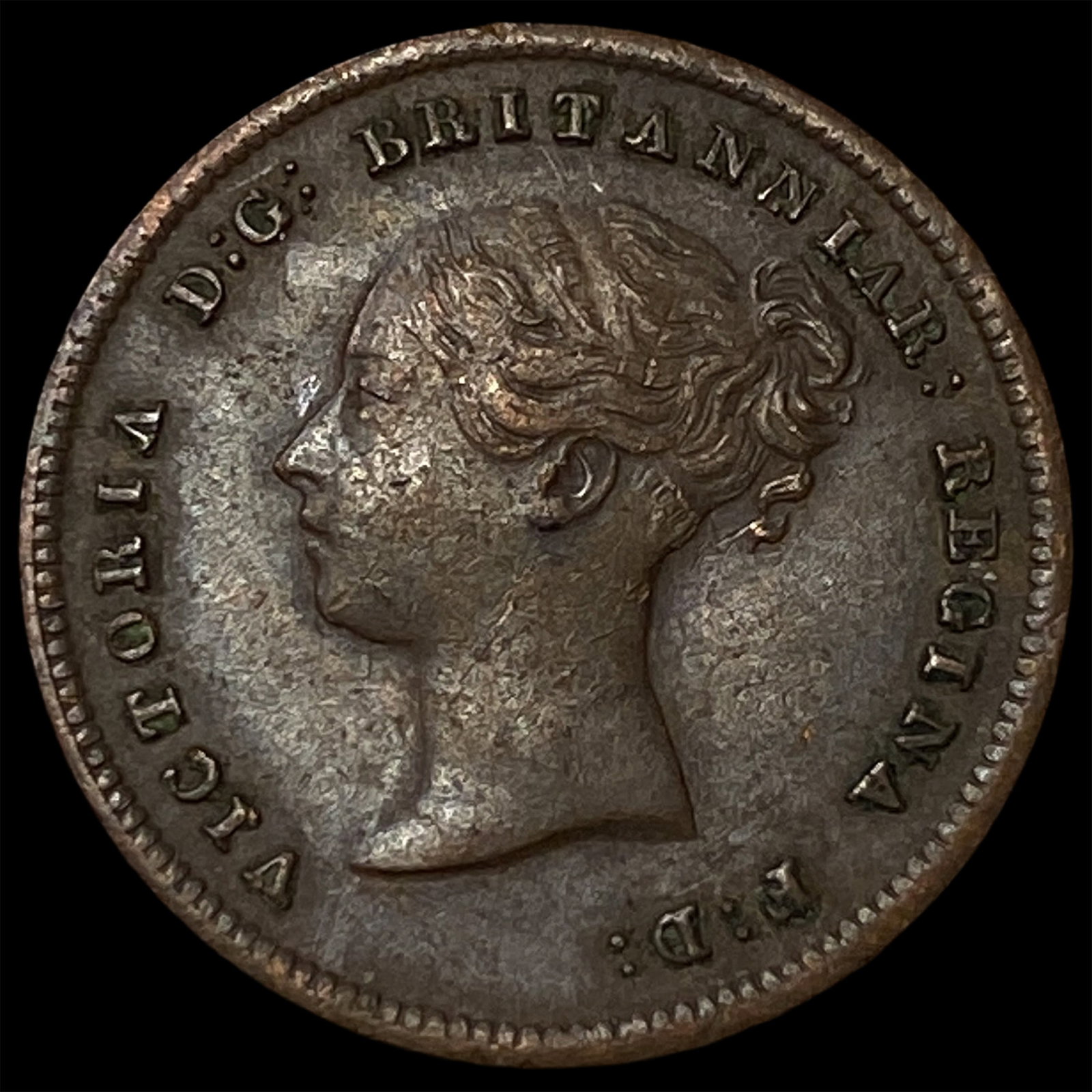 1843 Ceylon Copper 1/2 Farthing: 1843 Ceylon Copper 1/2 Farthing