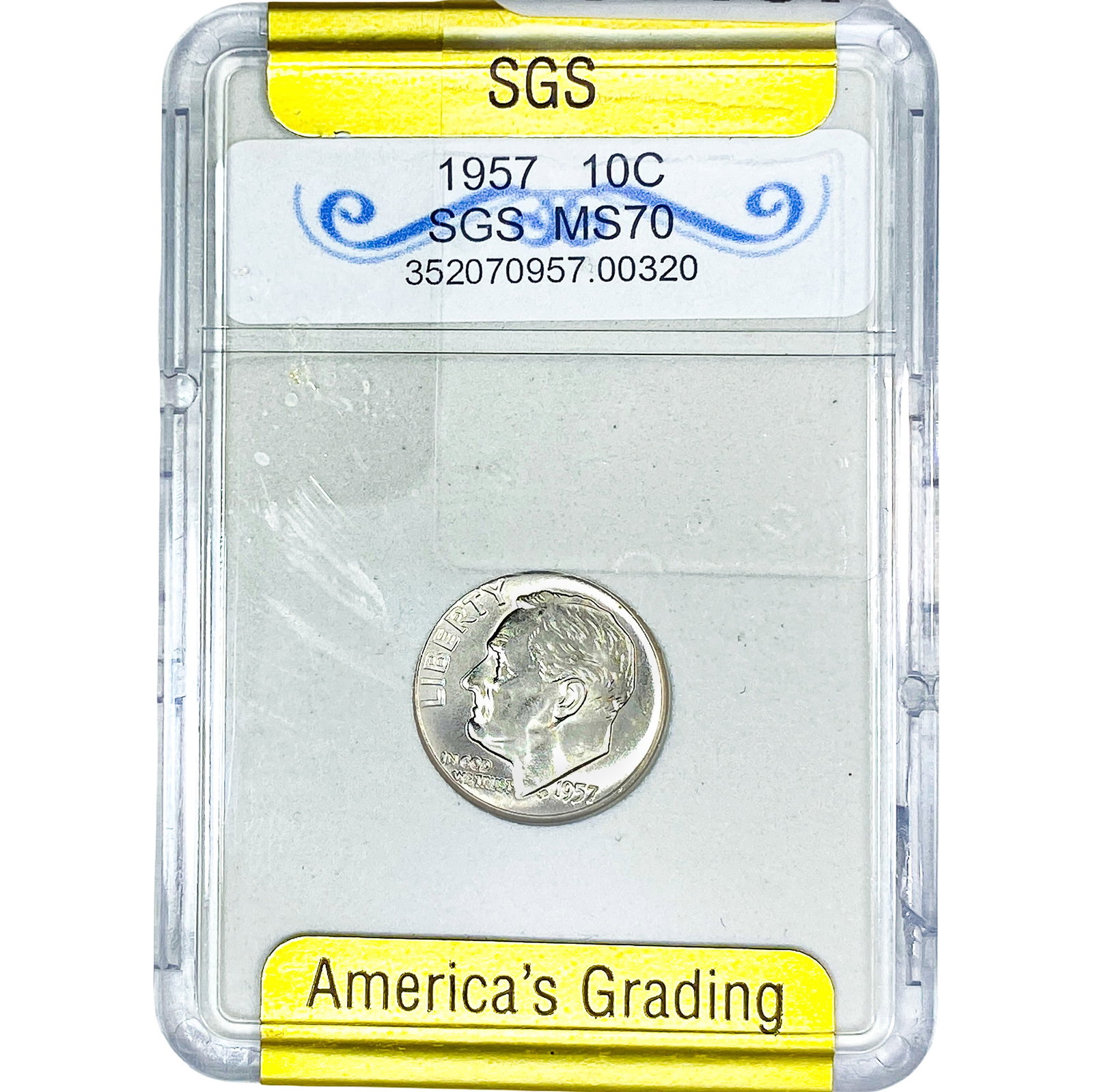 1957 Roosevelt Dime SGS MS70 (1 of 2)