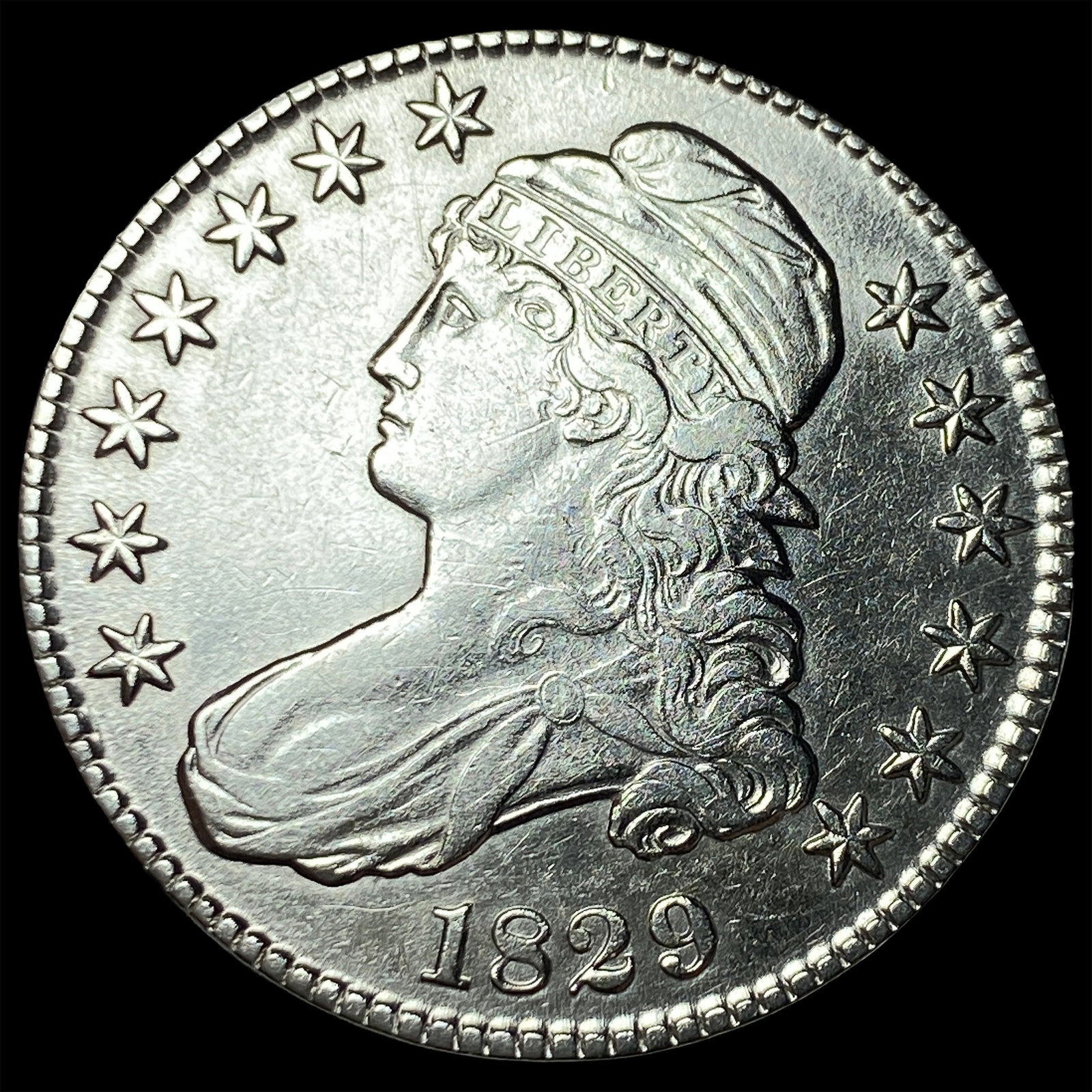 1829 Capped Bust Half Dollar CLOSELY UNCIRCULATED (1 of 2)