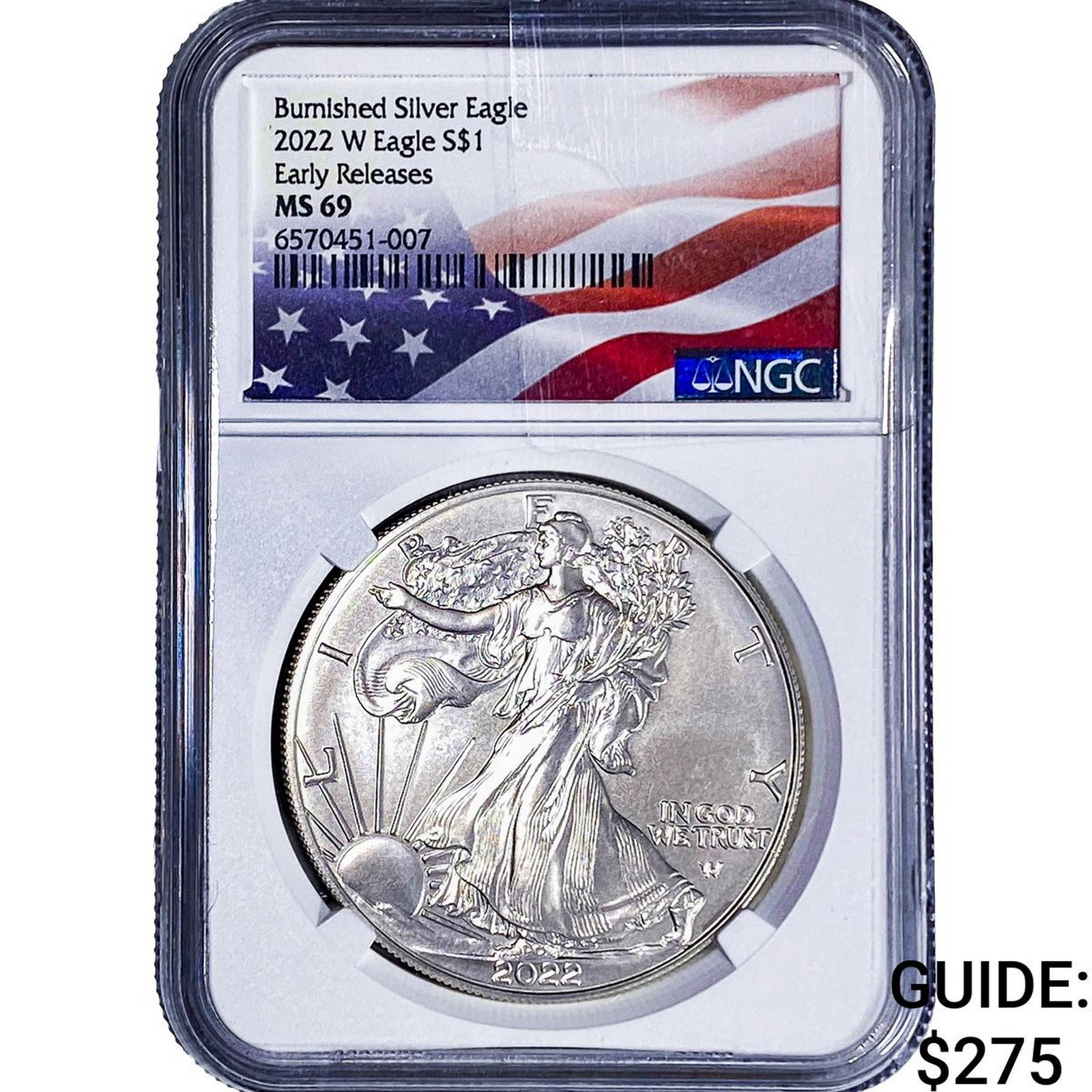 2022-W Silver Eagle NGC MS69 Burnished: 2022-W Silver Eagle NGC MS69 Burnished