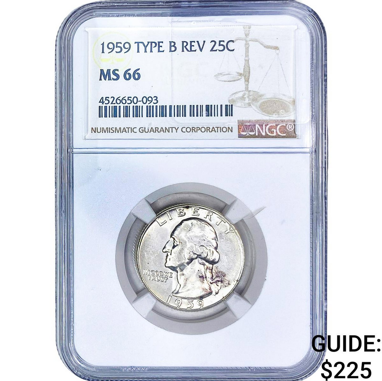 1959 Washington Silver Quarter NGC MS66 Type B Rev. (1 of 2)