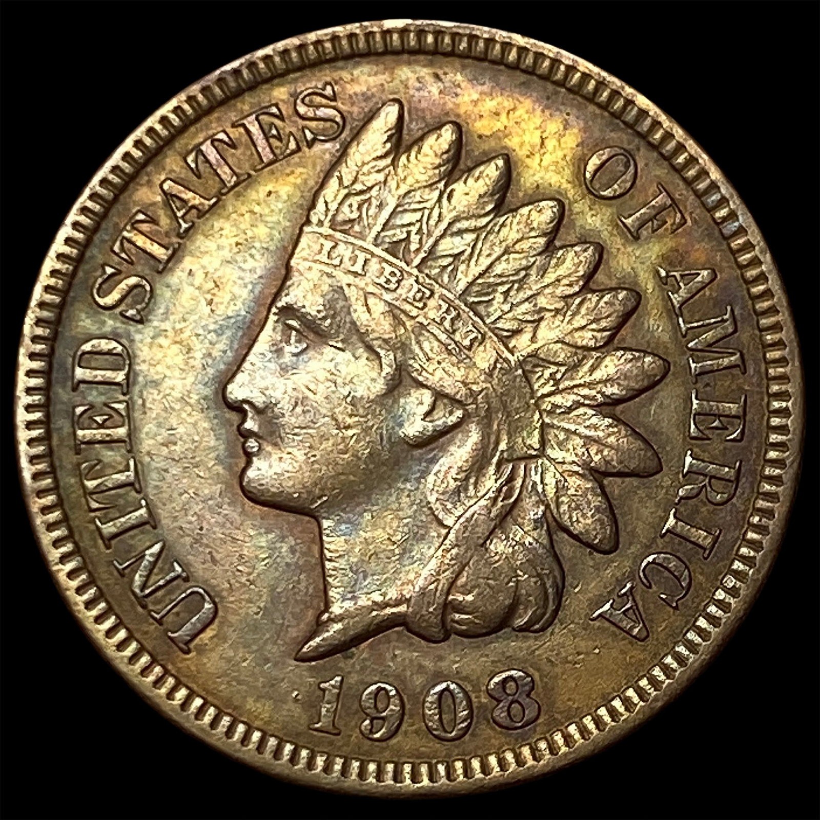 1908-S Indian Head Cent CLOSELY UNCIRCULATED (1 of 2)