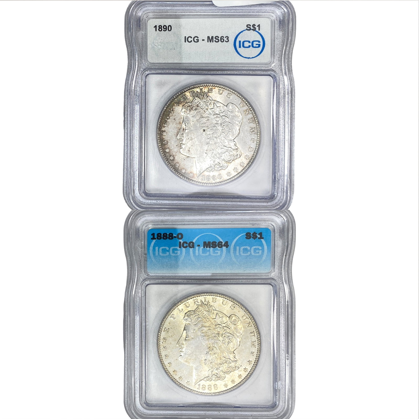 [2 Coins] 1888-1890 Morgan Silver Dollar: [2 Coins] 1888-1890 Morgan Silver Dollar