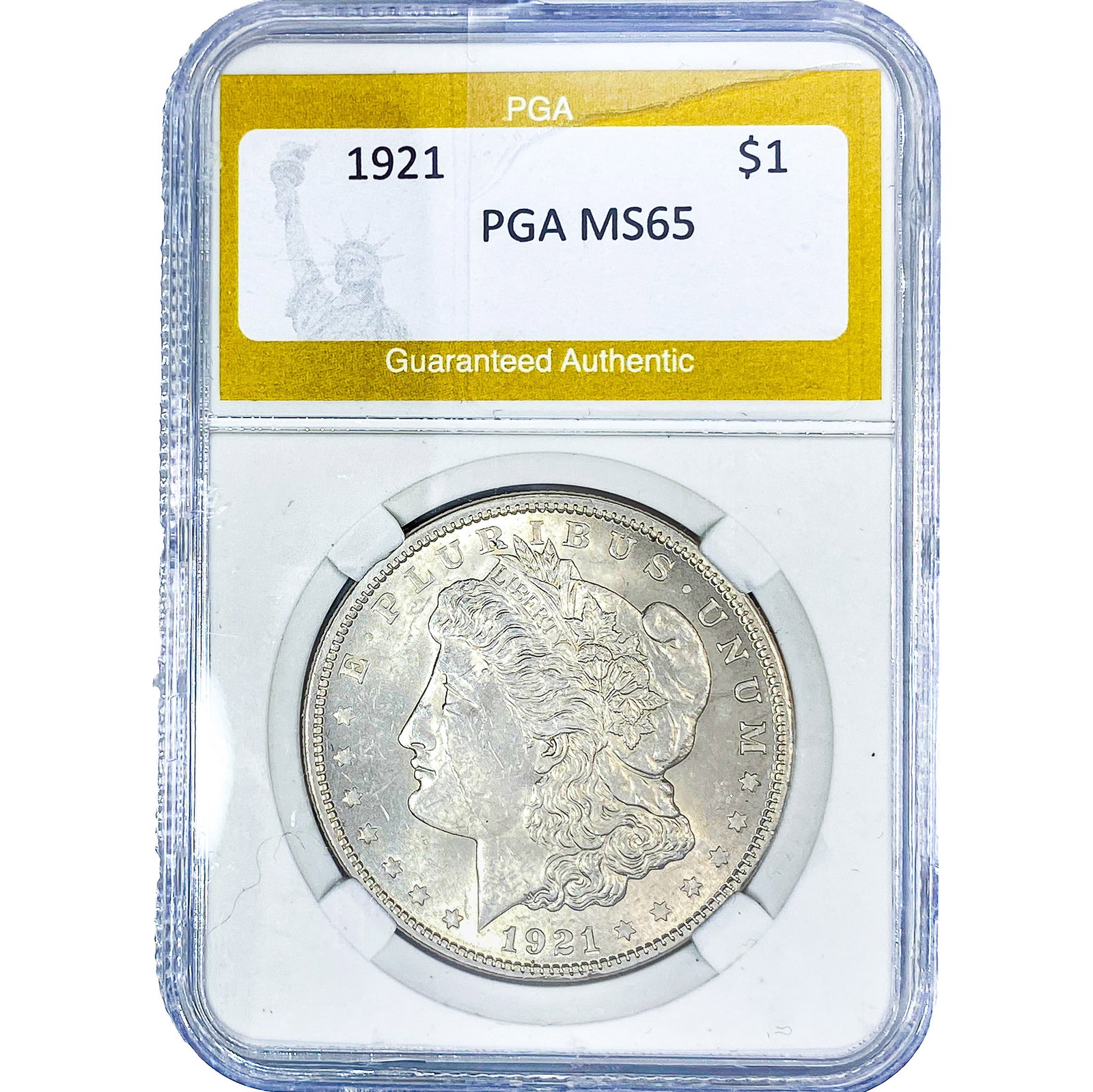 1921 Morgan Silver Dollar PGA MS65: 1921 Morgan Silver Dollar PGA MS65