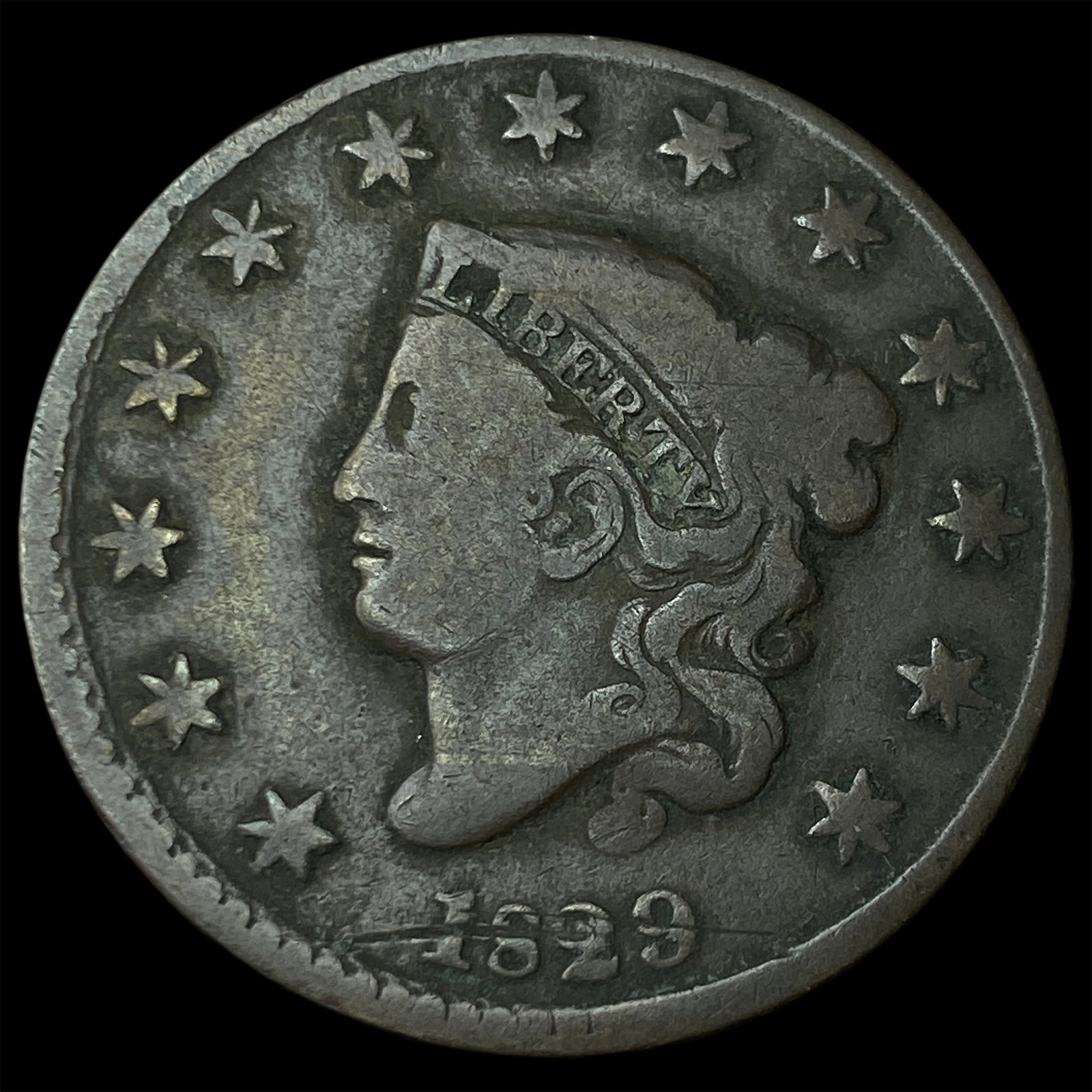1829 Coronet Head Large Cent NICELY CIRCULATED: 1829 Coronet Head Large Cent NICELY CIRCULATED