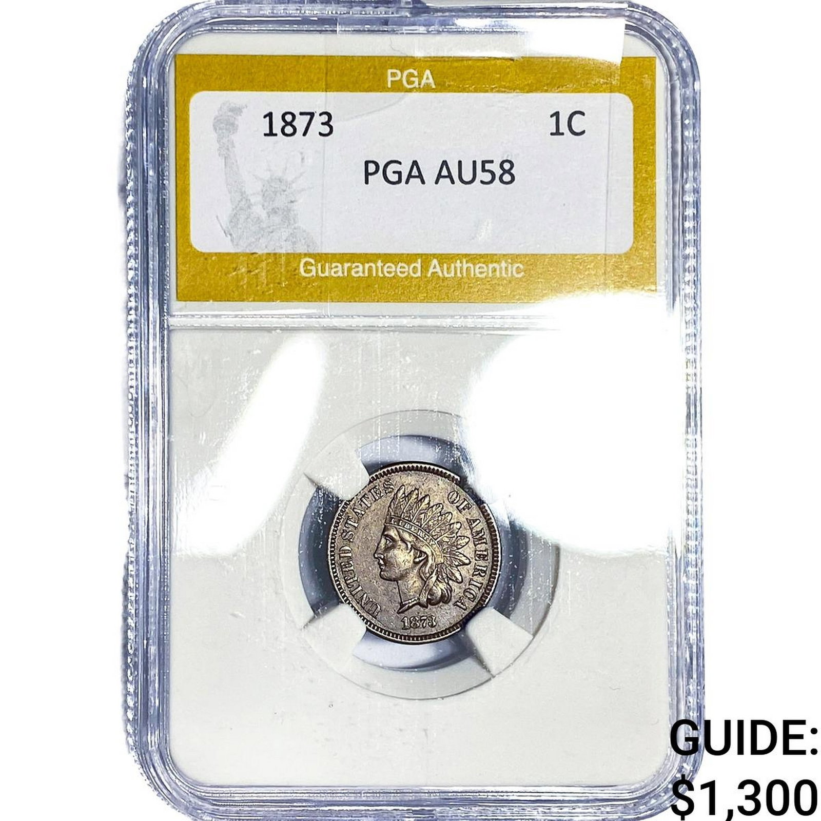 1873 Indian Head Cent PGA AU58 (1 of 2)