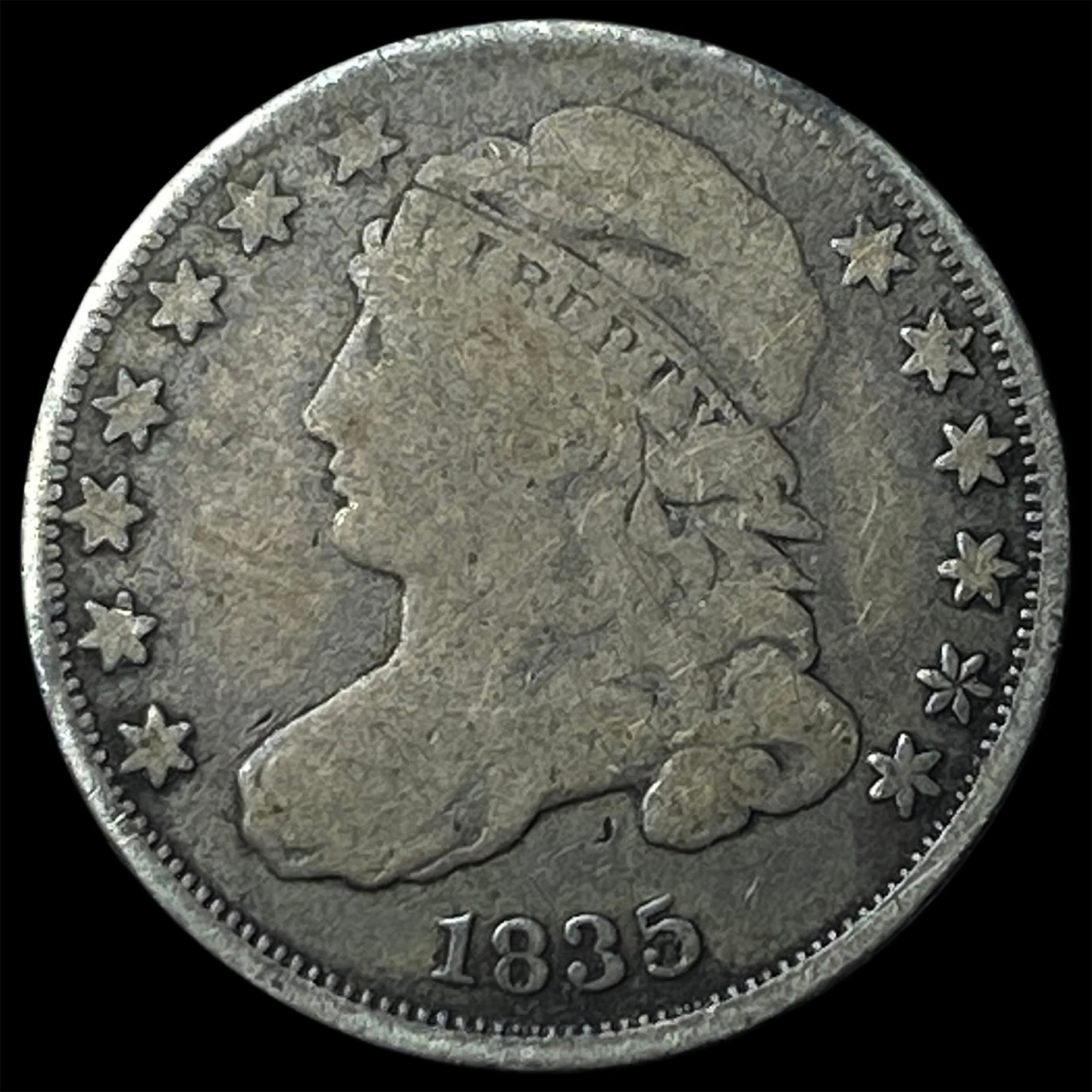 1835 Capped Bust Silver Dime NICELY CIRCULATED: 1835 Capped Bust Silver Dime NICELY CIRCULATED