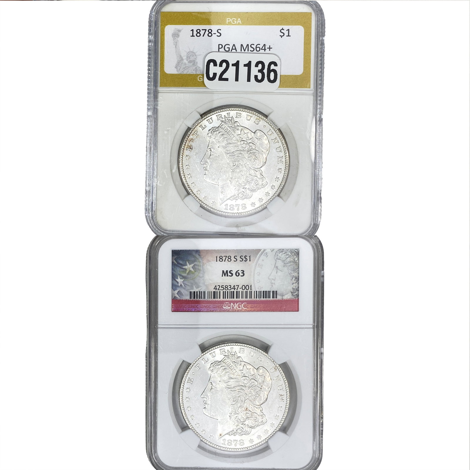 [2 Coins] 1878 Morgan Silver Dollar: [2 Coins] 1878 Morgan Silver Dollar