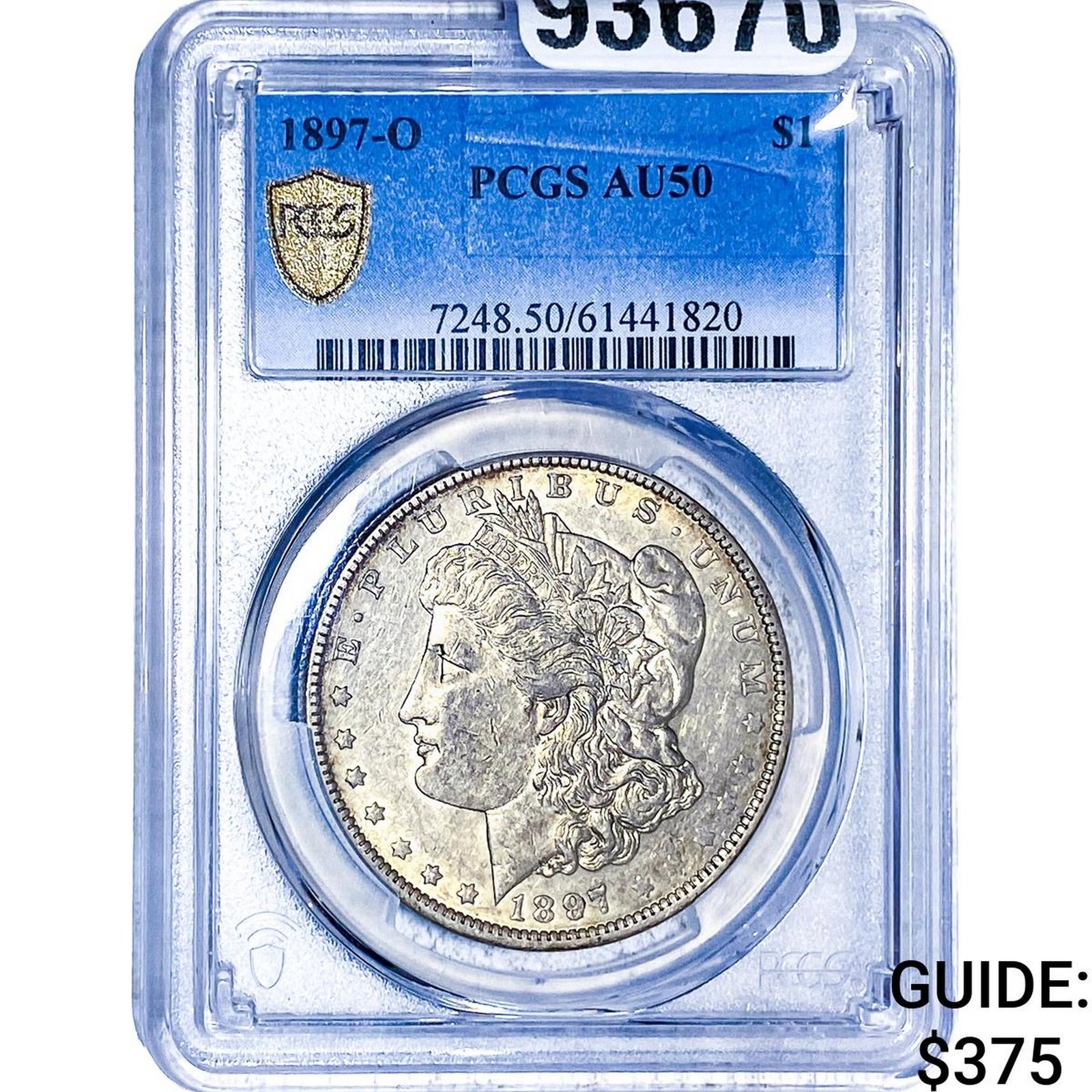 1897-O Morgan Silver Dollar PCGS AU50: 1897-O Morgan Silver Dollar PCGS AU50